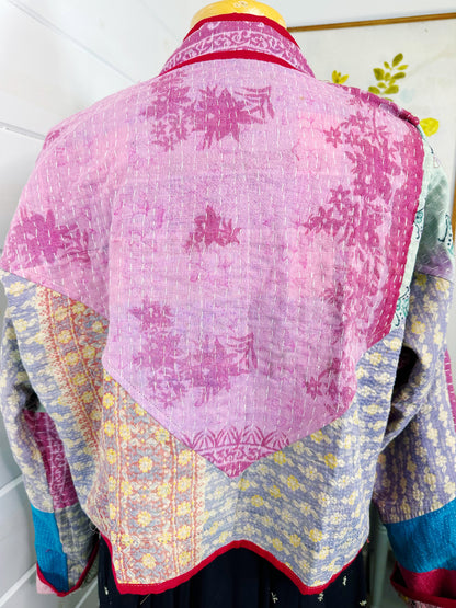 Kantha Quilted Bomber Jacket | Blanket Coat | Patchwork Coat
