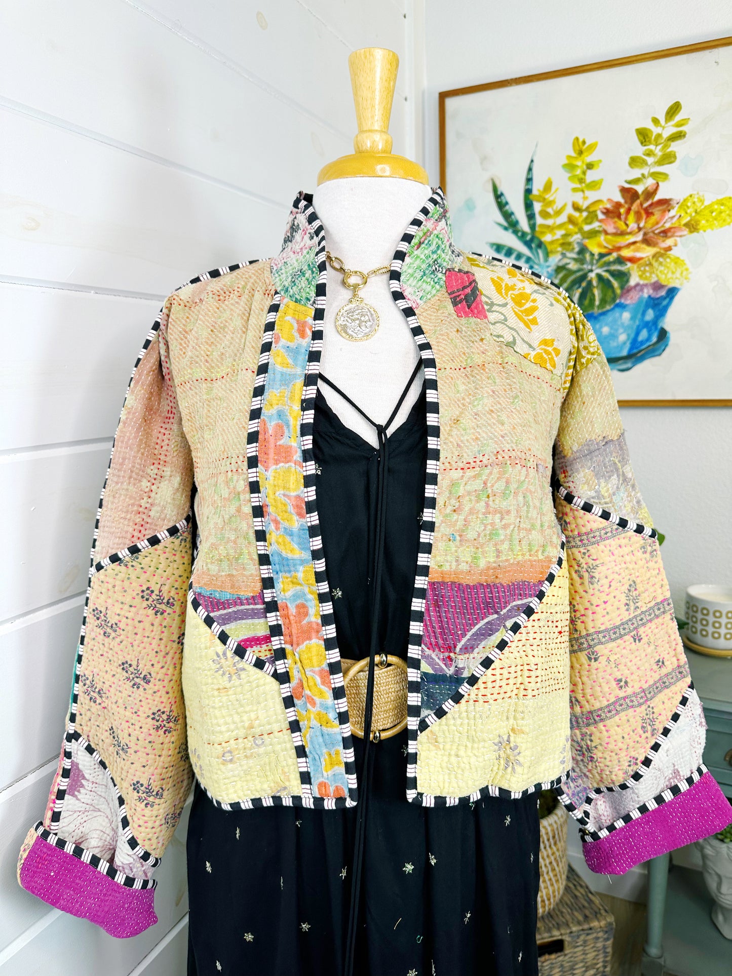 Kantha Quilted Bomber Jacket | Blanket Coat | Patchwork Coat