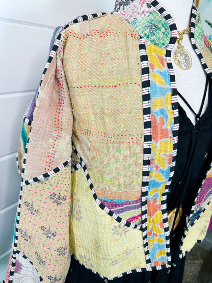 Kantha Quilted Bomber Jacket | Blanket Coat | Patchwork Coat