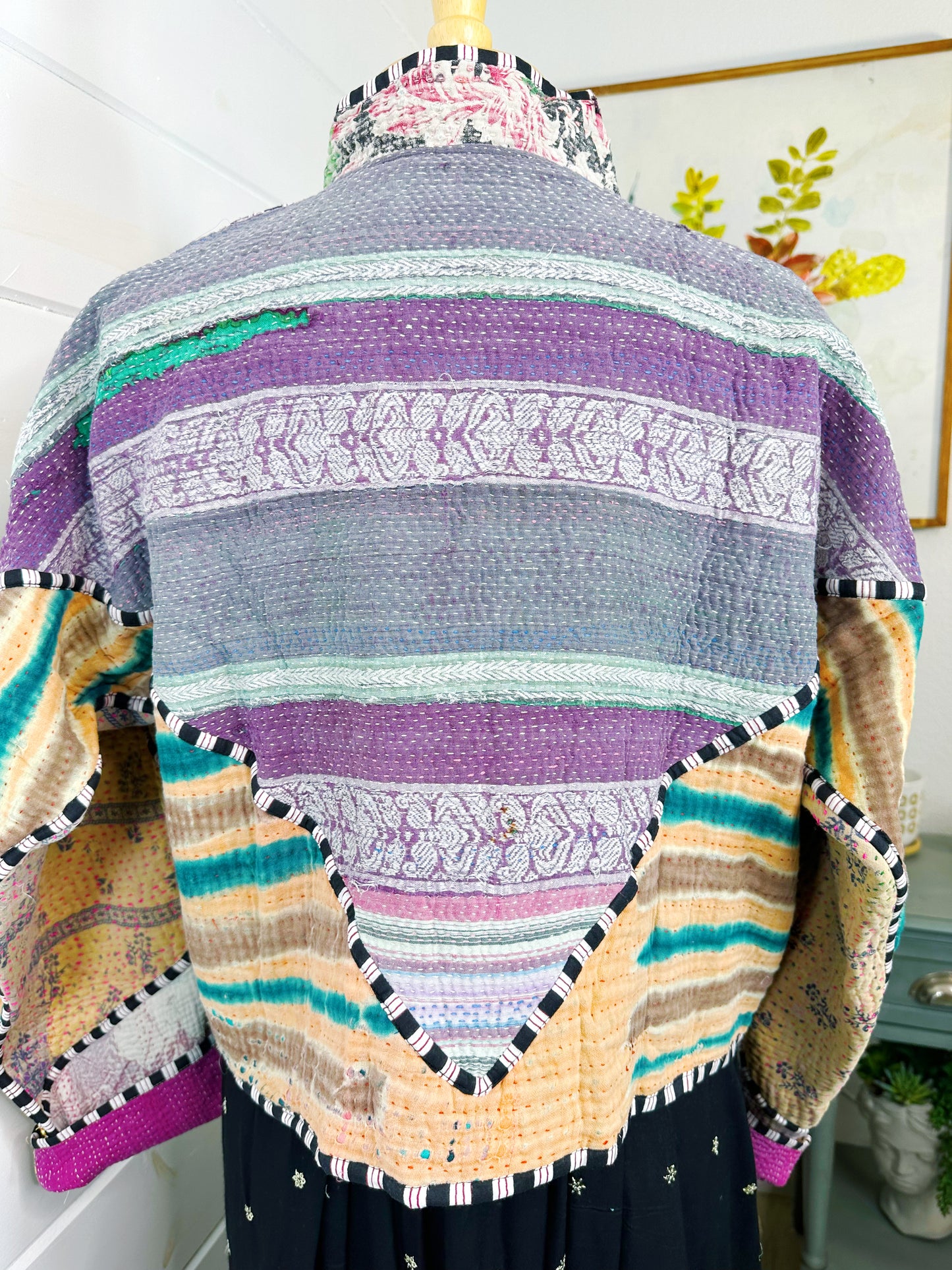 Kantha Quilted Bomber Jacket | Blanket Coat | Patchwork Coat