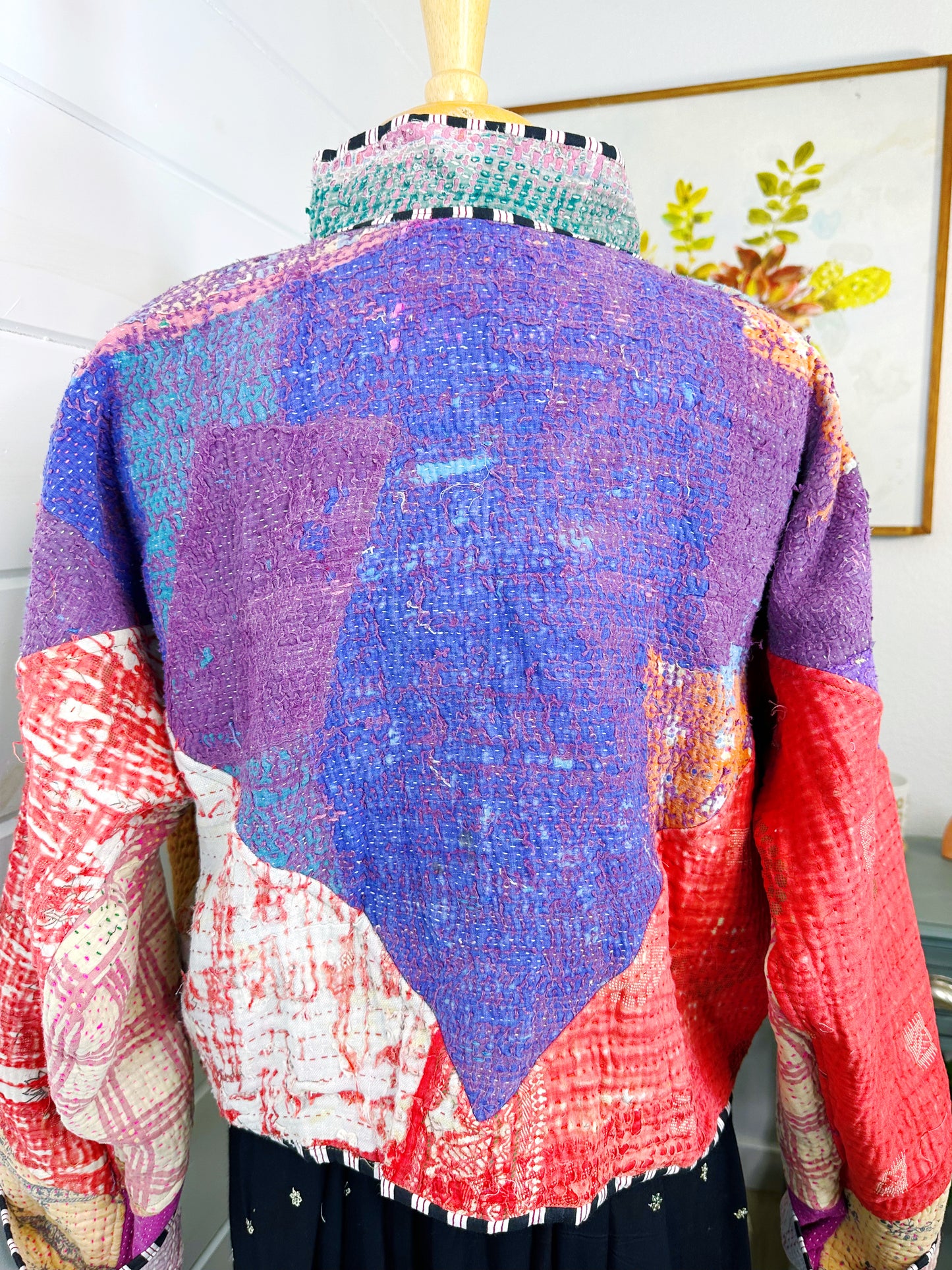 Kantha Quilted Bomber Jacket | Blanket Coat | Patchwork Coat