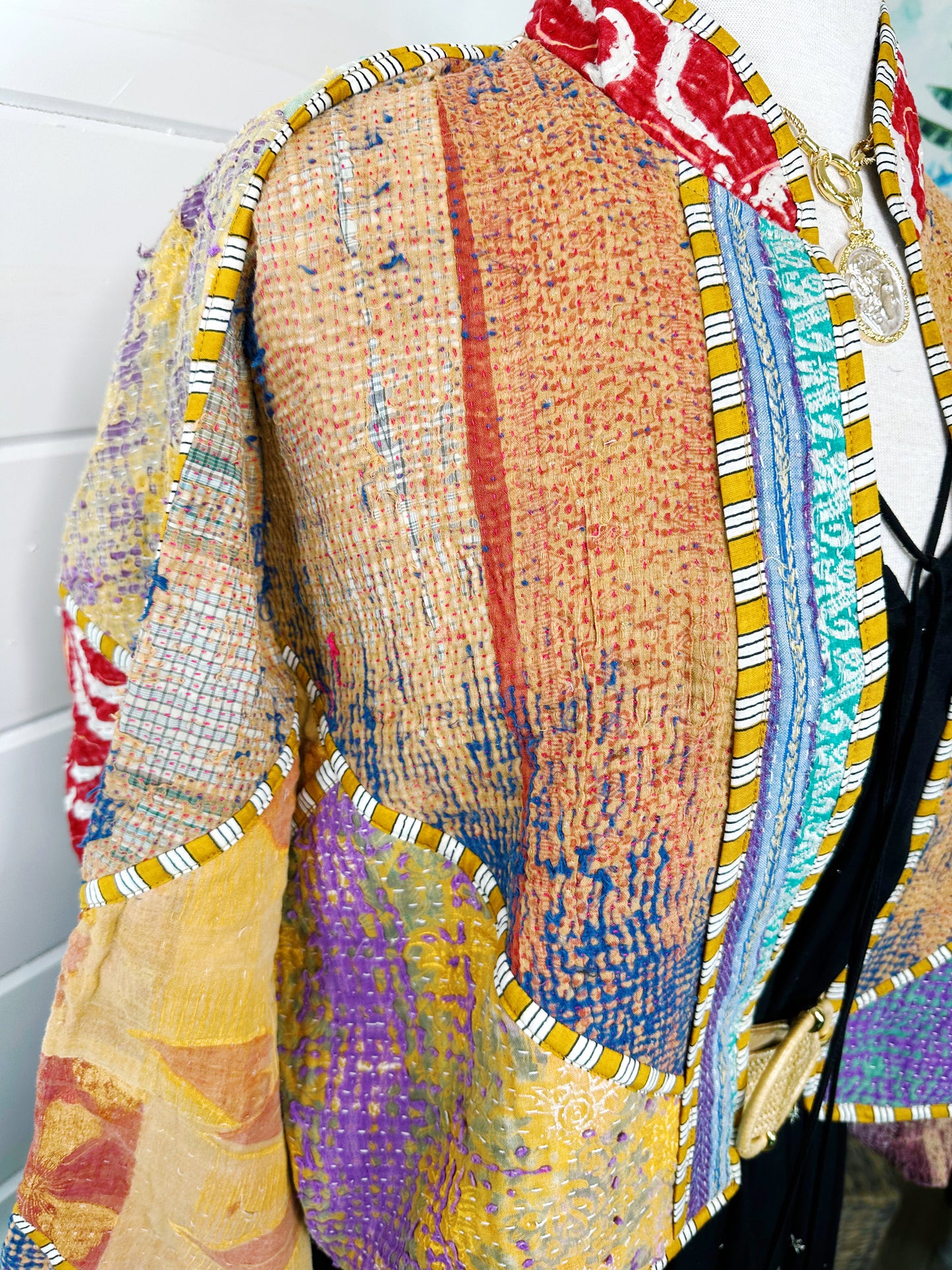 Kantha Quilted Bomber Jacket | Blanket Coat | Patchwork Coat