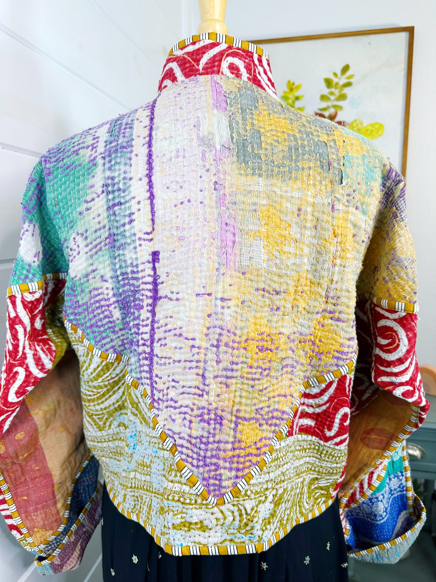 Kantha Quilted Bomber Jacket | Blanket Coat | Patchwork Coat
