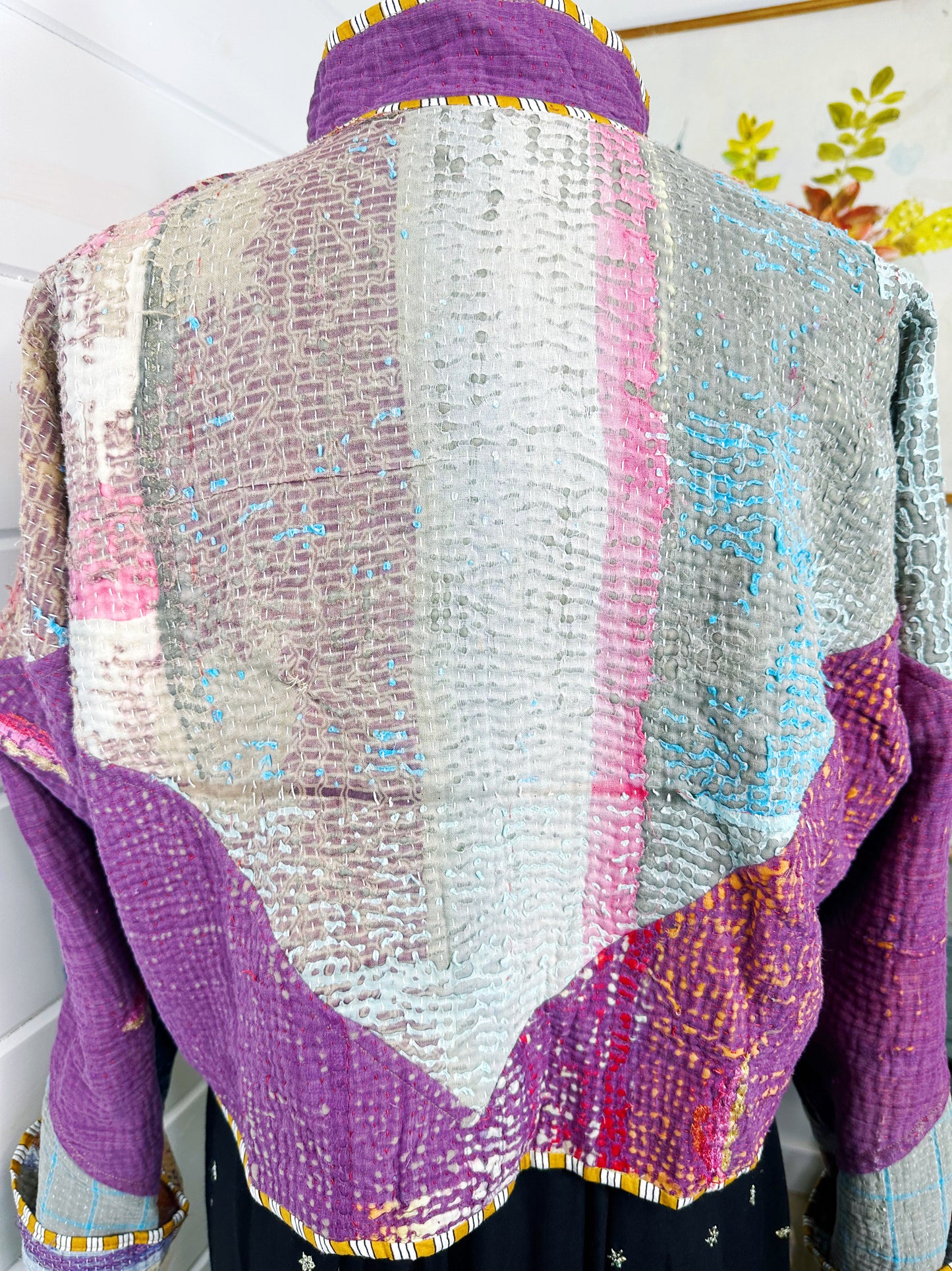 Kantha Quilted Bomber Jacket | Blanket Coat | Patchwork Coat