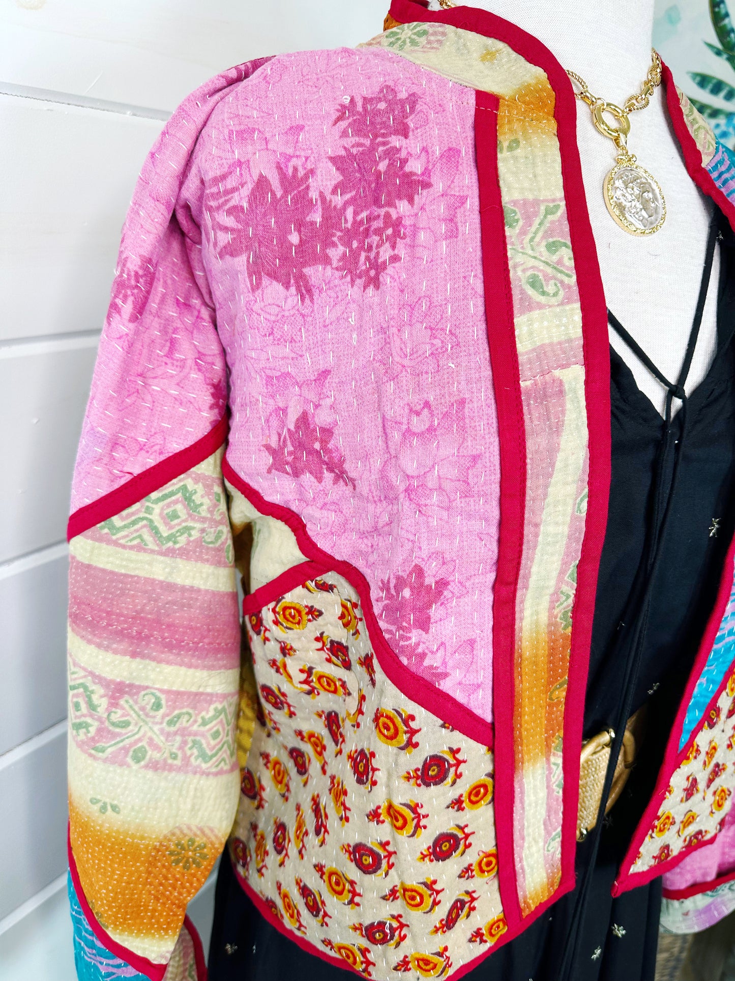 Kantha Quilted Bomber Jacket | Blanket Coat | Patchwork Coat
