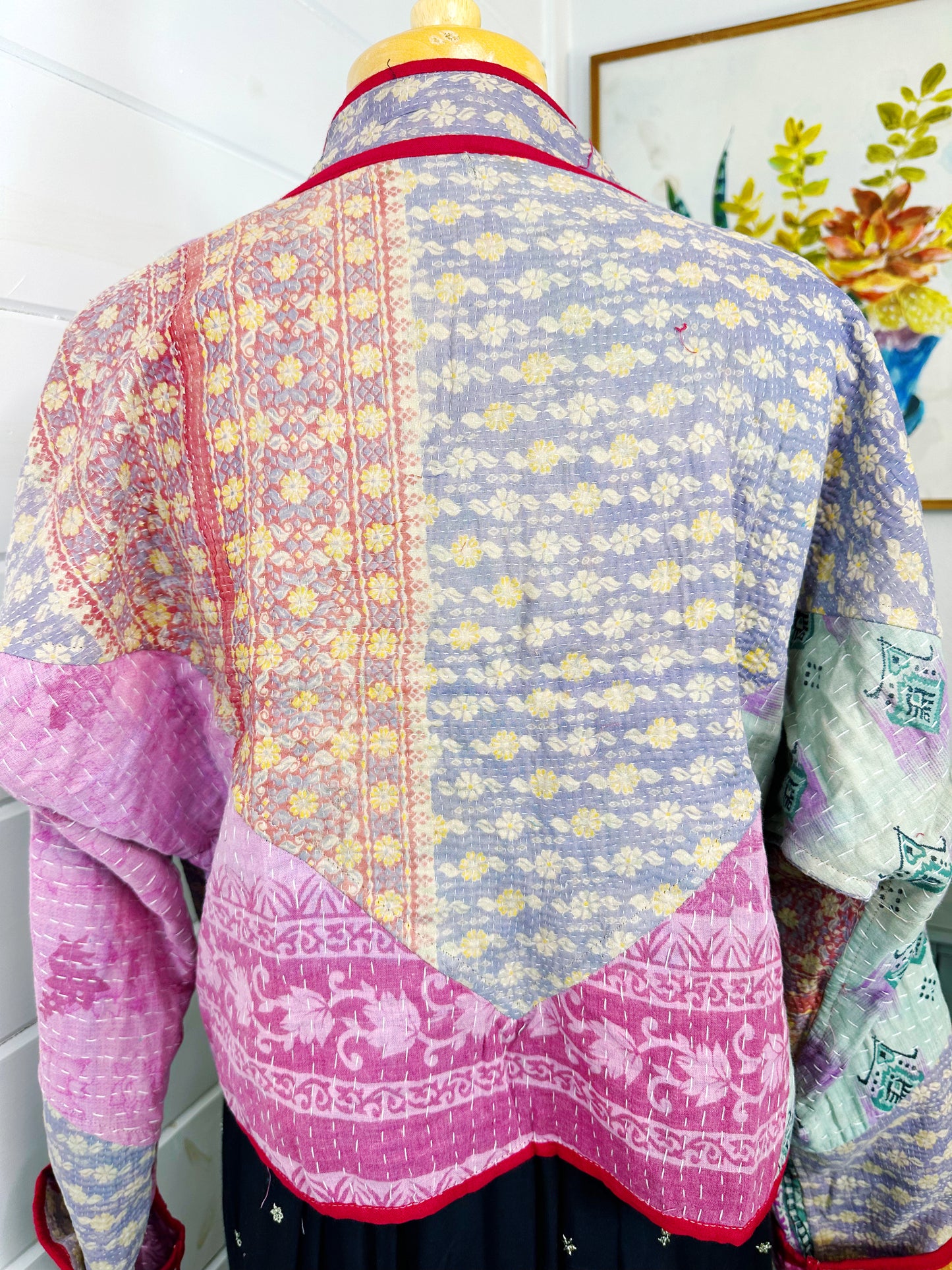 Kantha Quilted Bomber Jacket | Blanket Coat | Patchwork Coat