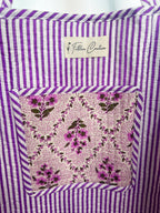 Purple Floral Print Quilted Cotton Tote Bag