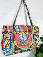 Festival Print Quilted Weekender Overnight Duffle Bag