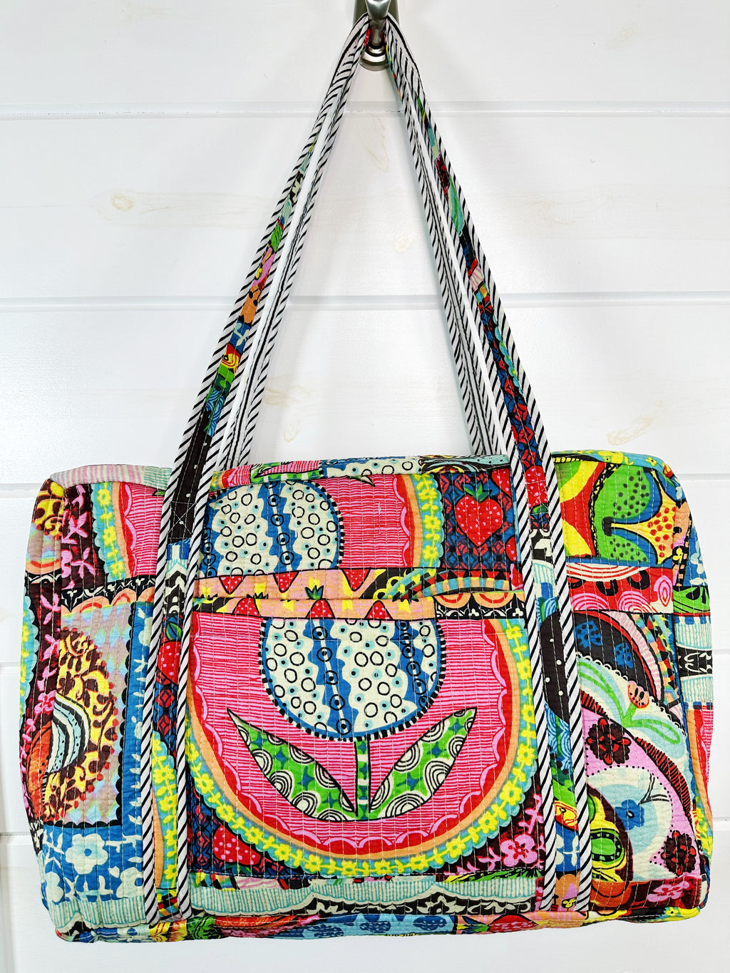 Festival Print Quilted Weekender Overnight Duffle Bag