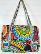 Festival Print Quilted Weekender Overnight Duffle Bag
