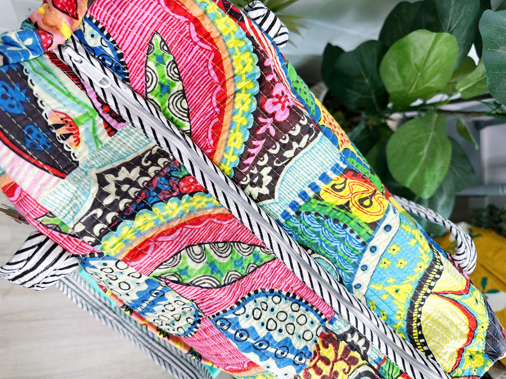 Festival Print Quilted Weekender Overnight Duffle Bag