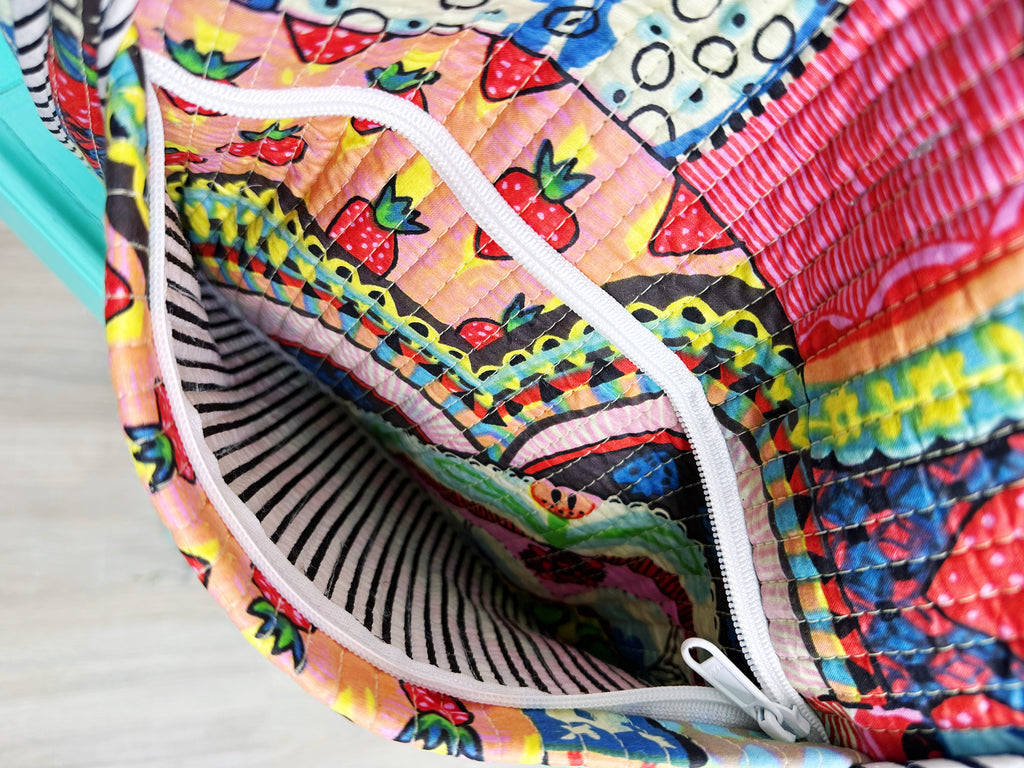 Festival Print Quilted Weekender Overnight Duffle Bag