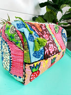 Festival Print Quilted Makeup Cosmetics Toiletry Bag