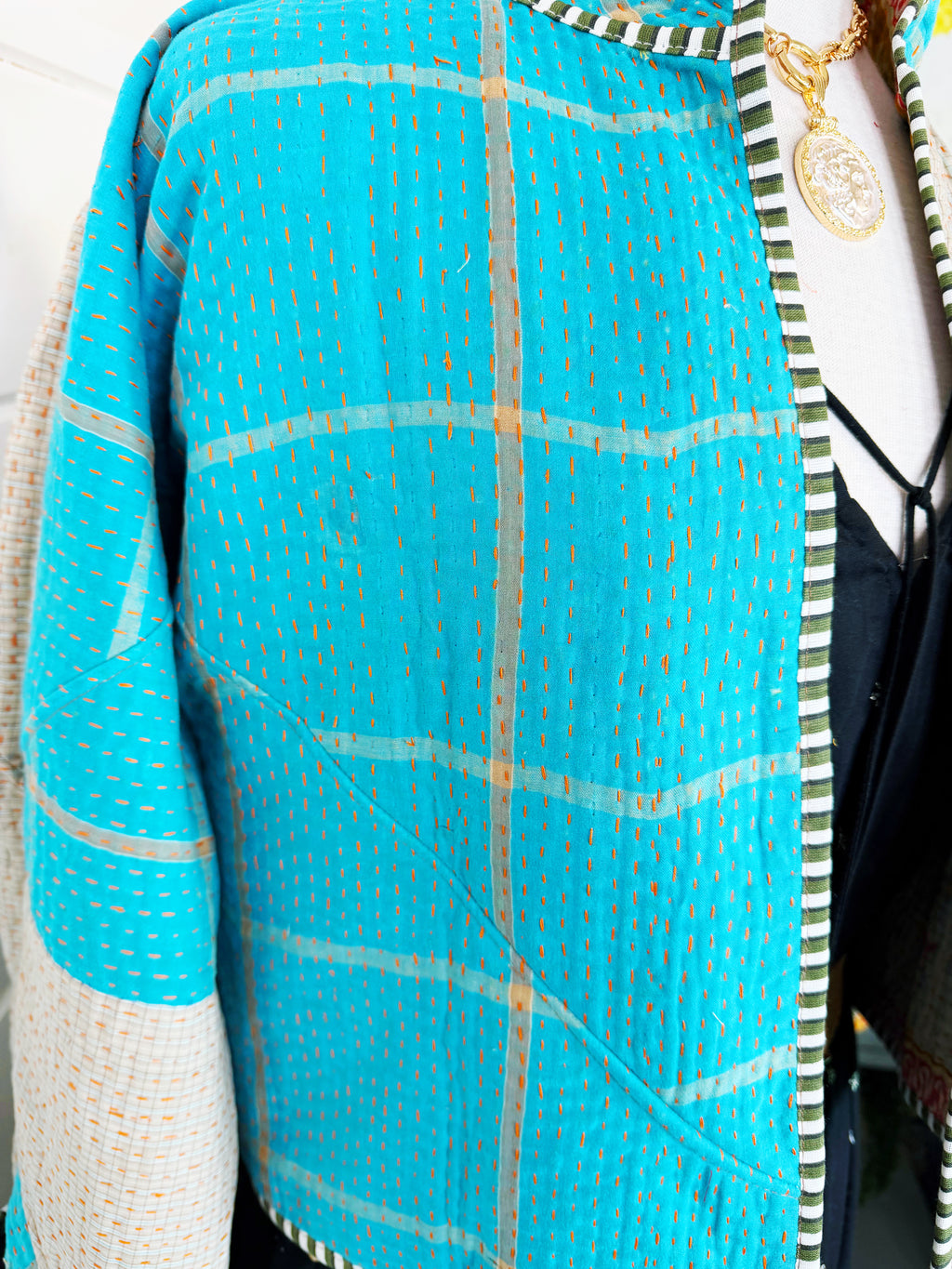 Patchwork Kantha Jacket – Quilted Reversible Blanket Coat