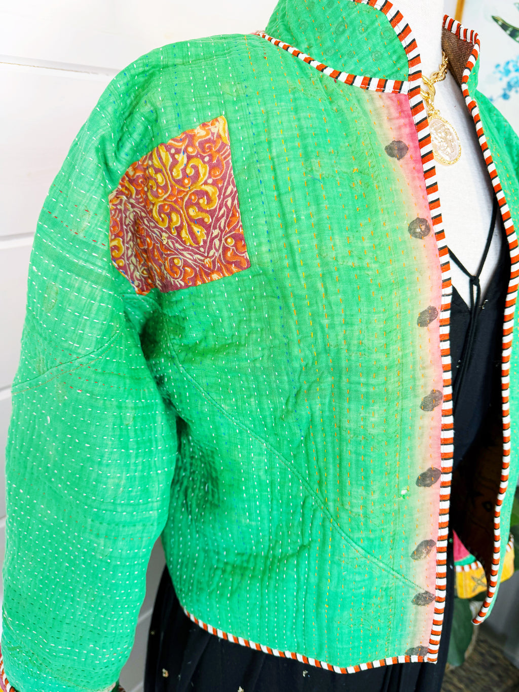 Patchwork Kantha Jacket – Quilted Reversible Blanket Coat