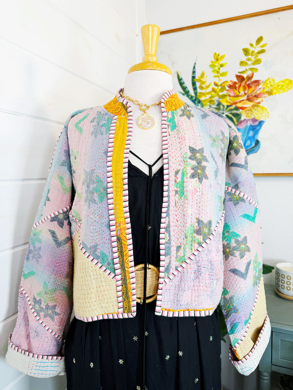 Patchwork Kantha Jacket – Quilted Reversible Blanket Coat