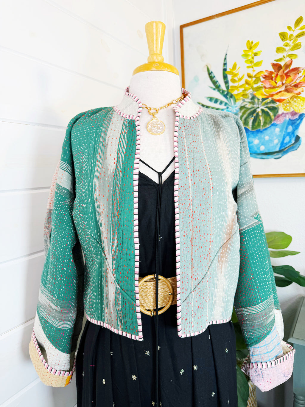Patchwork Kantha Jacket – Quilted Reversible Blanket Coat