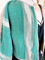 Patchwork Kantha Jacket – Quilted Reversible Blanket Coat