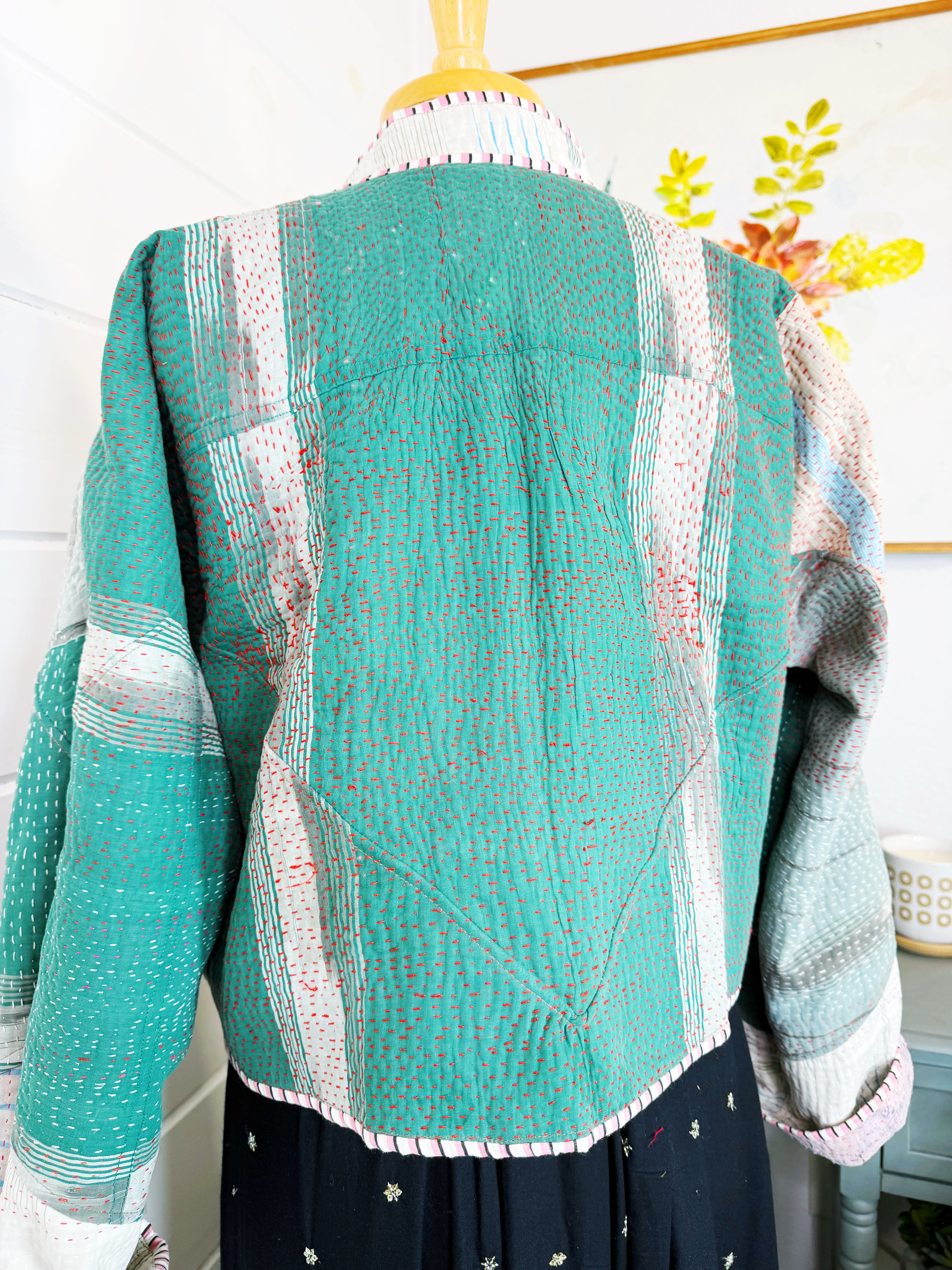 Patchwork Kantha Jacket – Quilted Reversible Blanket Coat