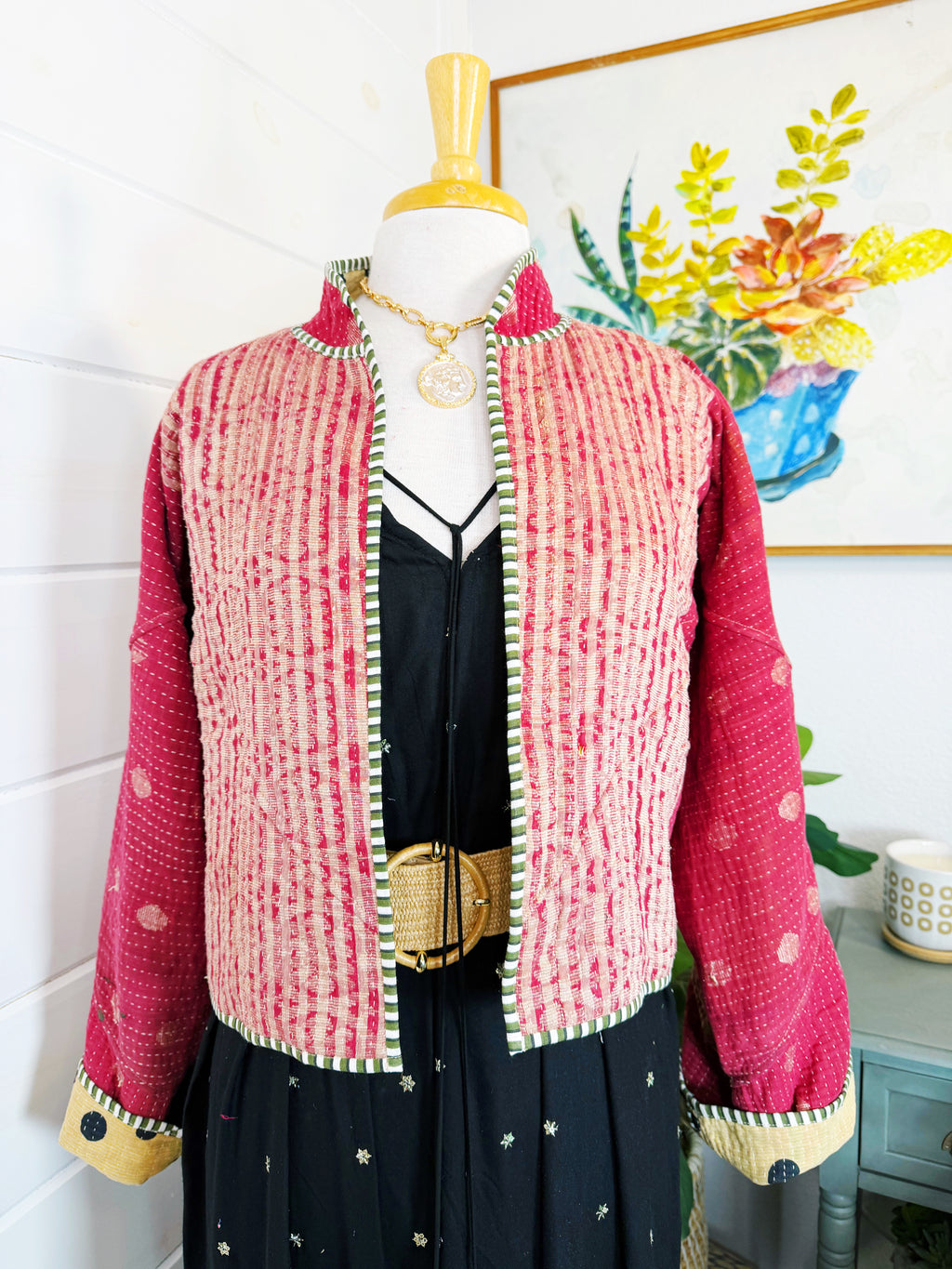 Patchwork Kantha Jacket – Quilted Reversible Blanket Coat