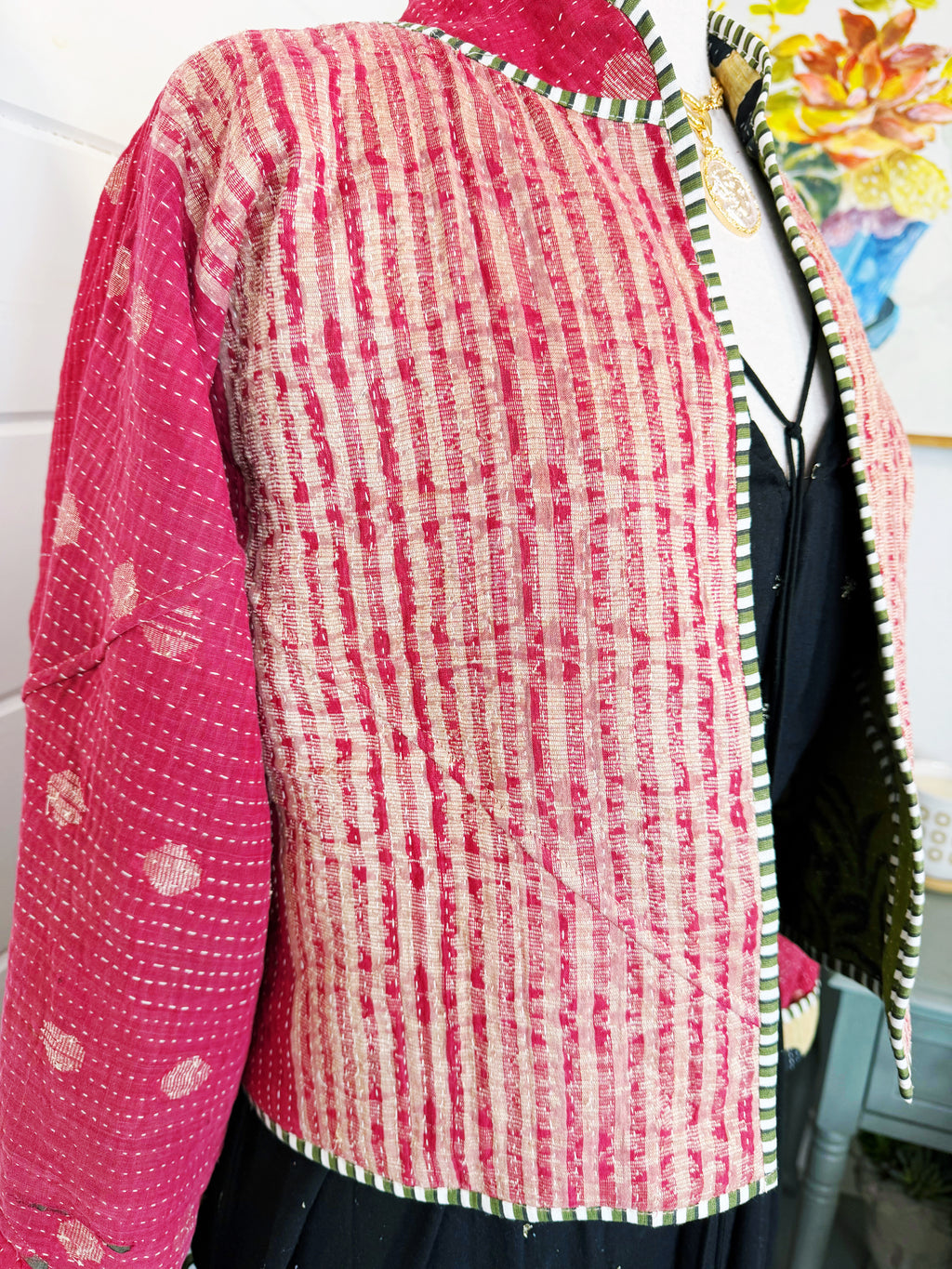 Patchwork Kantha Jacket – Quilted Reversible Blanket Coat