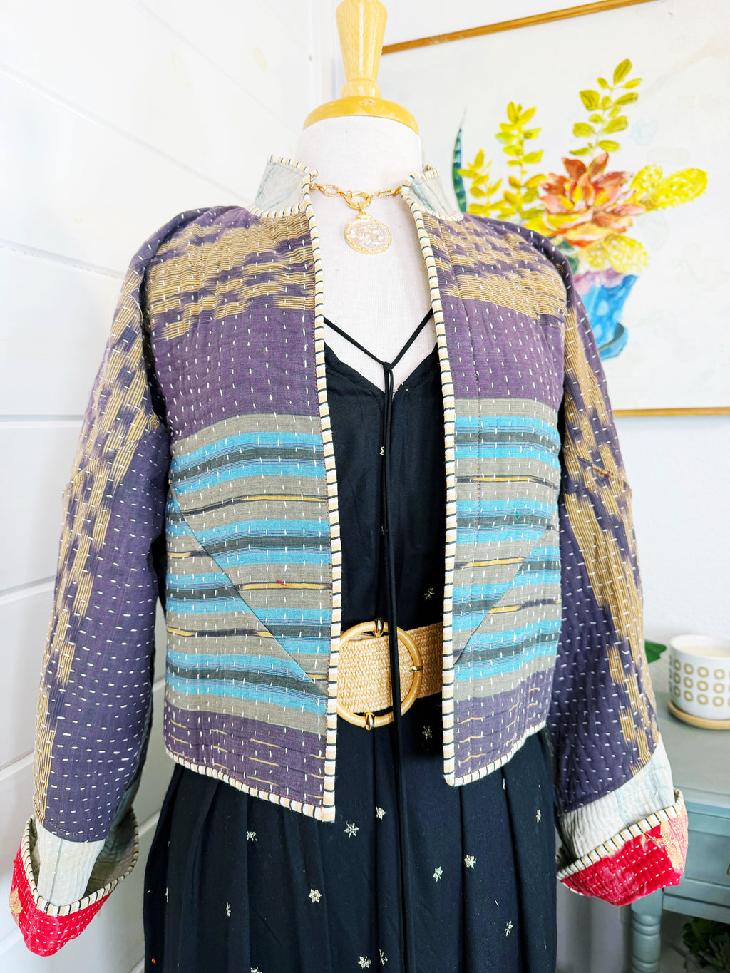 Patchwork Kantha Jacket – Quilted Reversible Blanket Coat