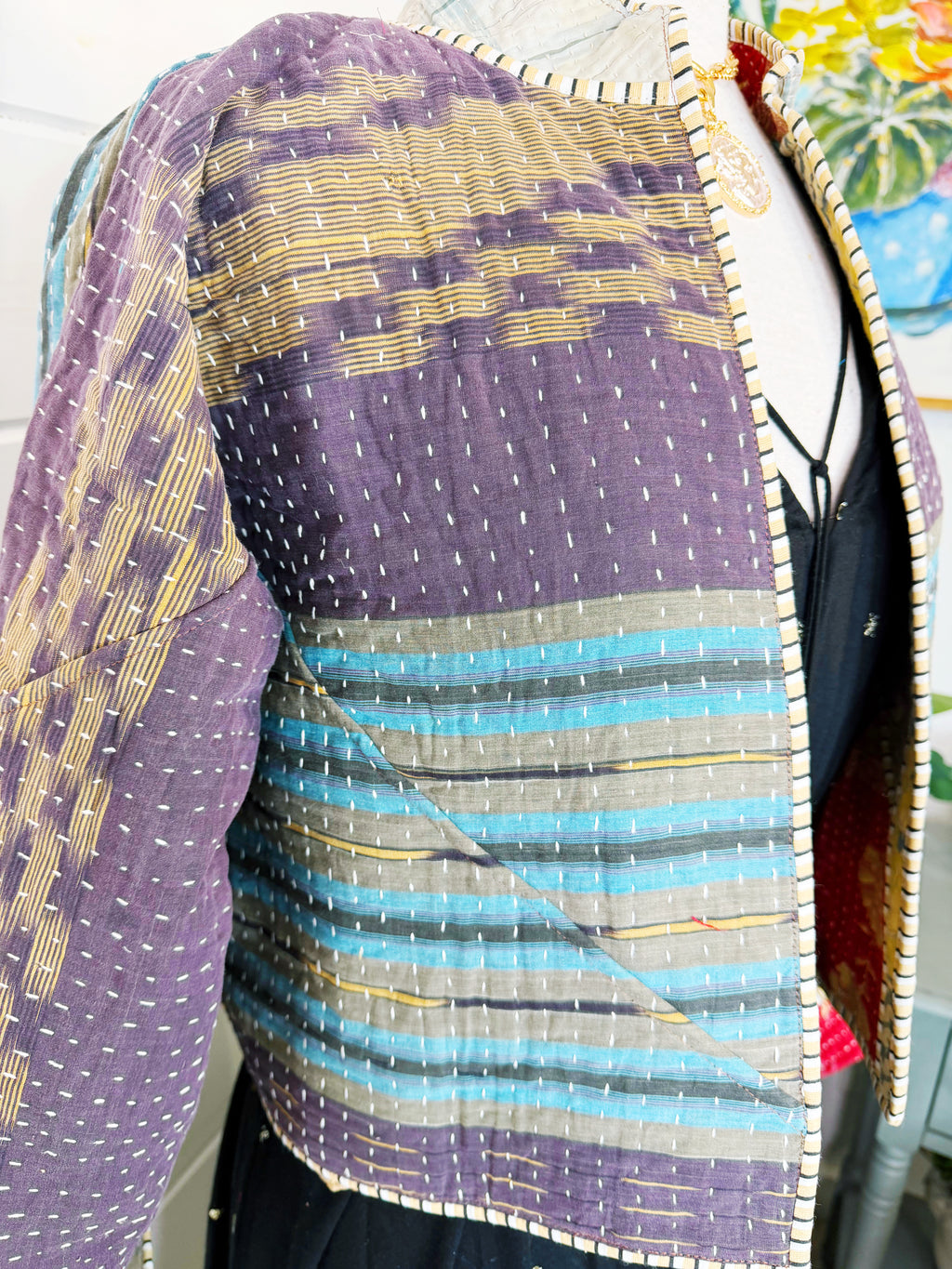 Patchwork Kantha Jacket – Quilted Reversible Blanket Coat