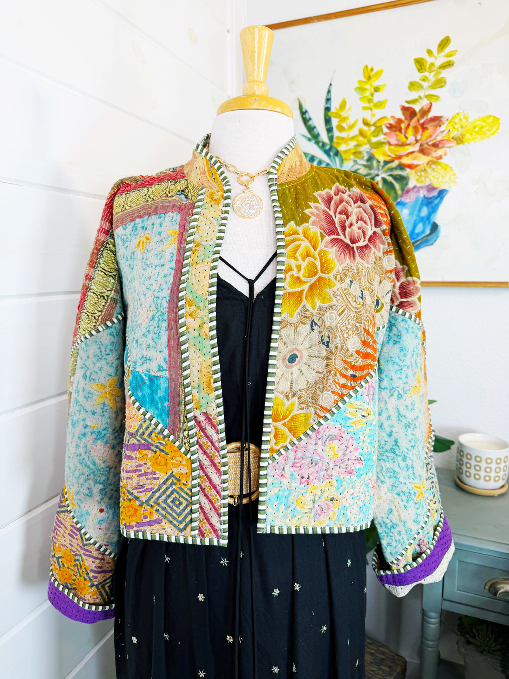 Patchwork Kantha Jacket – Quilted Reversible Blanket Coat