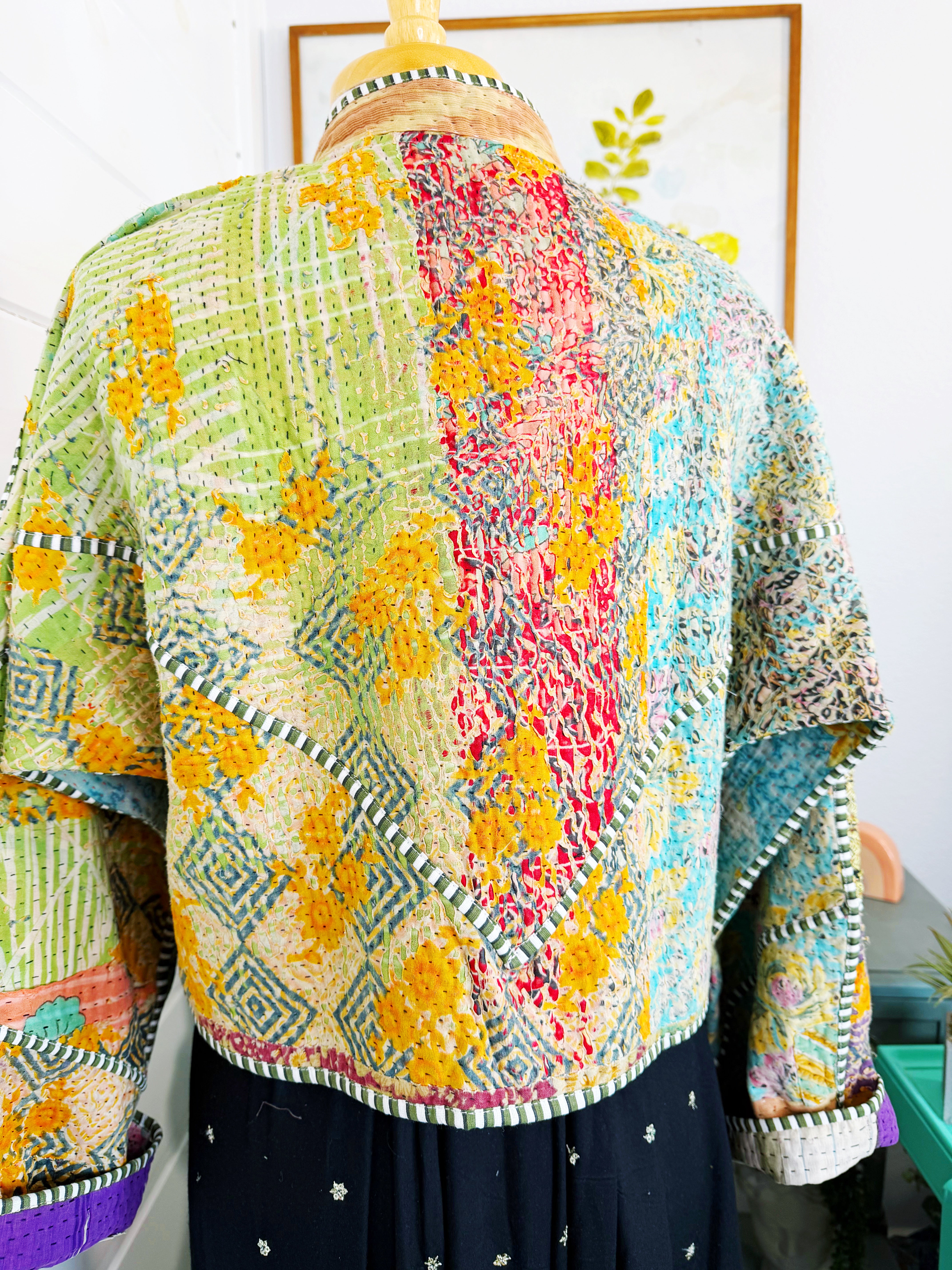 Patchwork Kantha Jacket – Quilted Reversible Blanket Coat