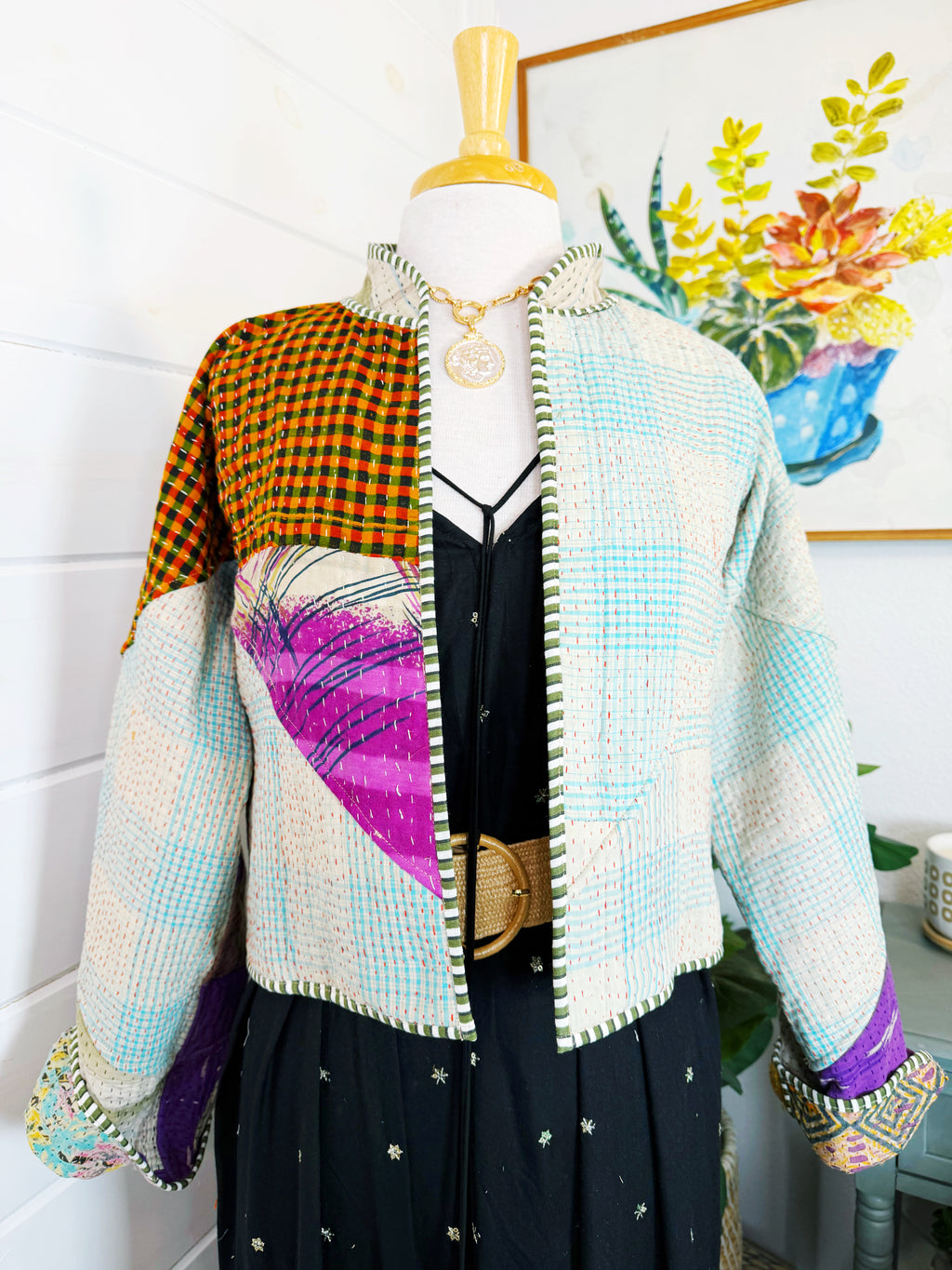Patchwork Kantha Jacket – Quilted Reversible Blanket Coat