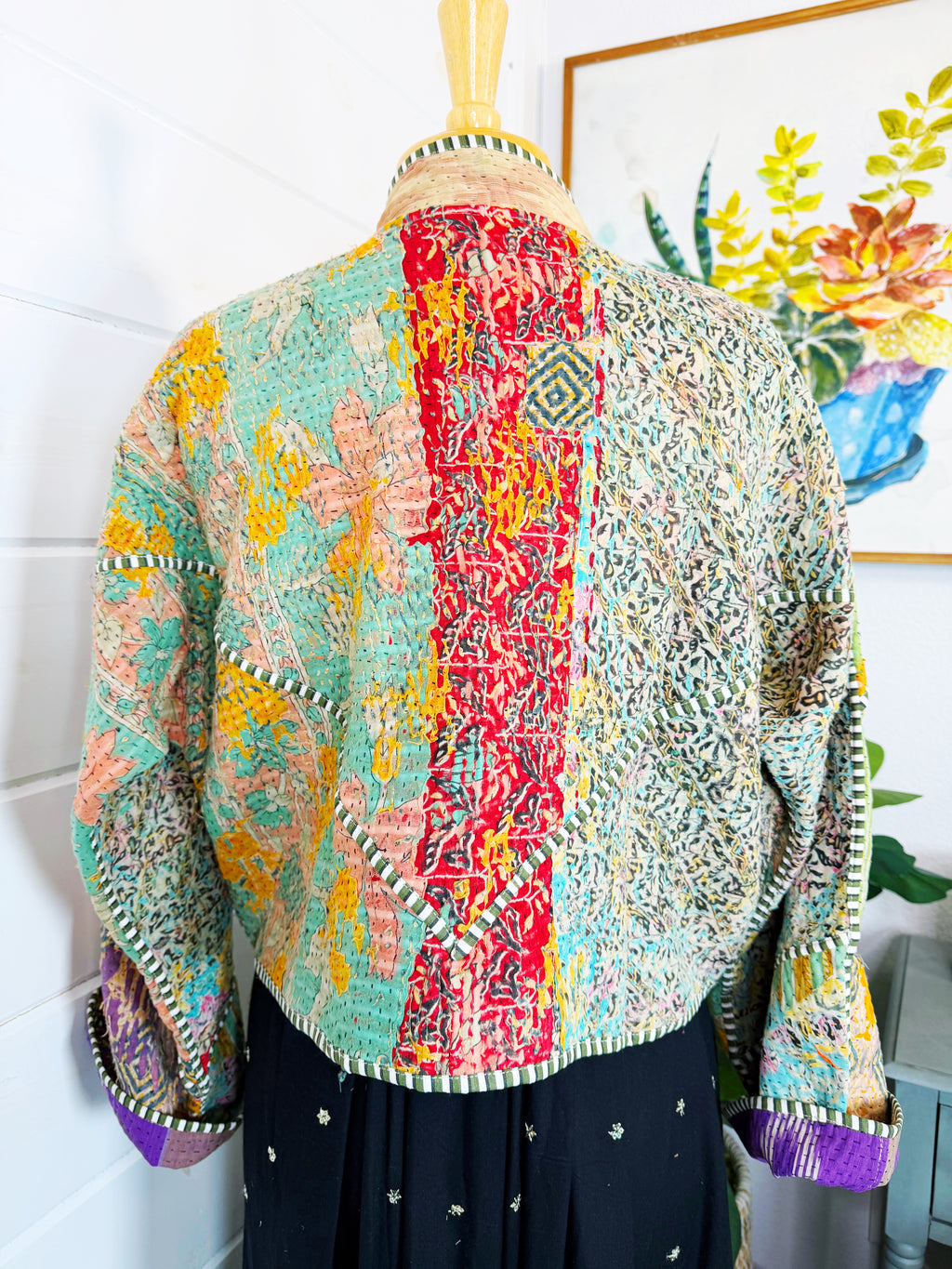 Patchwork Kantha Jacket – Quilted Reversible Blanket Coat