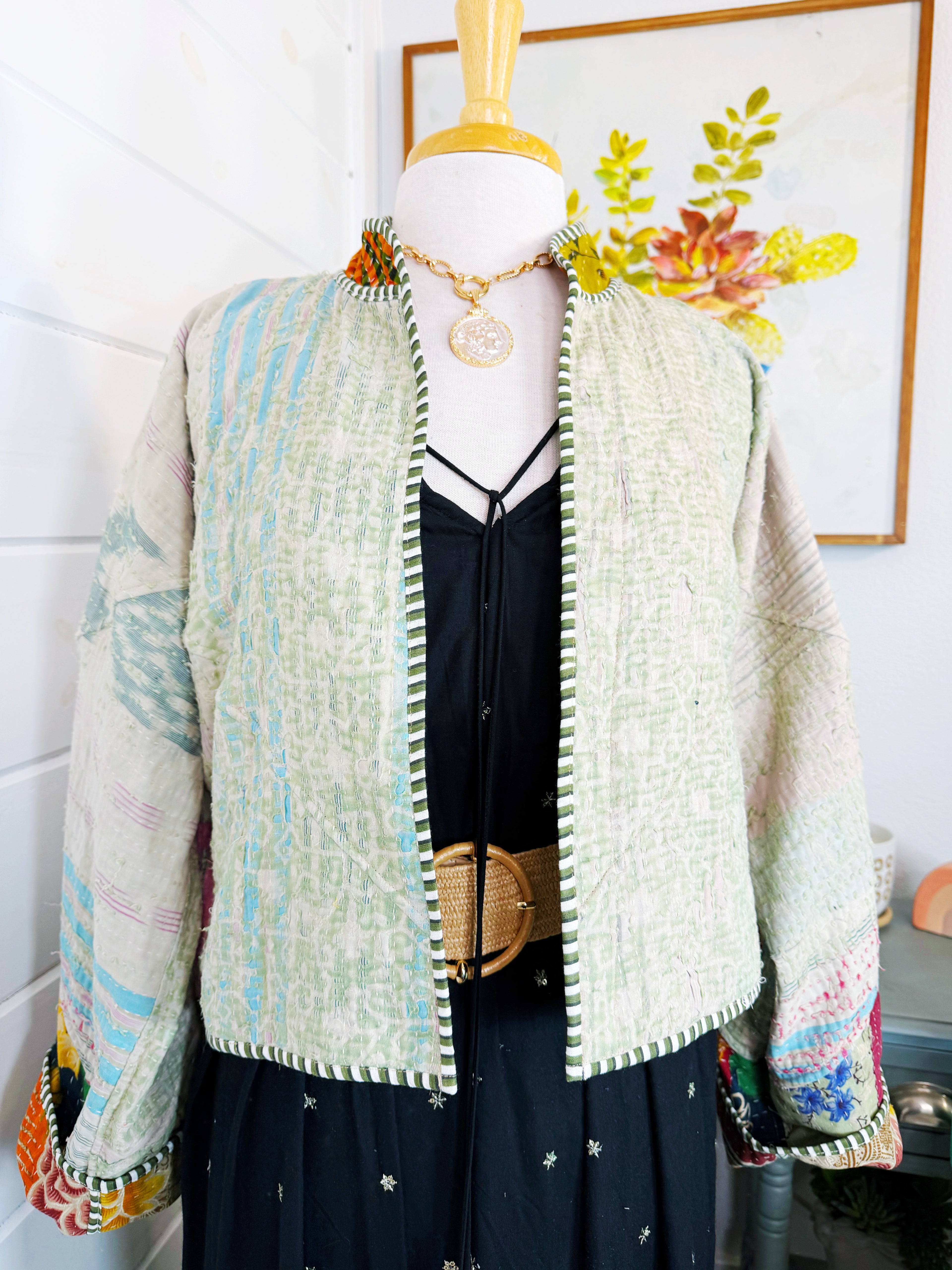 Patchwork Kantha Jacket – Quilted Reversible Blanket Coat