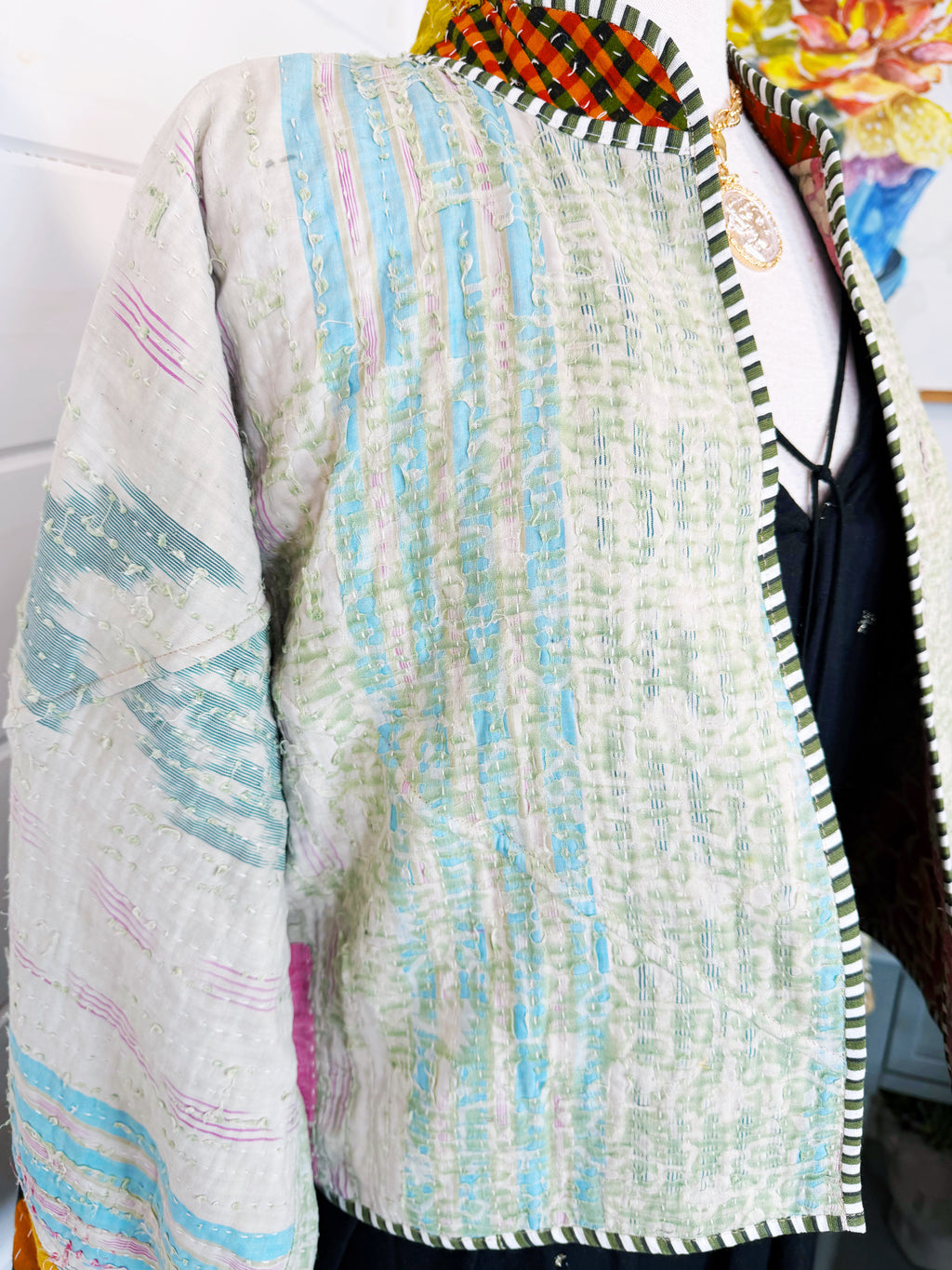 Patchwork Kantha Jacket – Quilted Reversible Blanket Coat