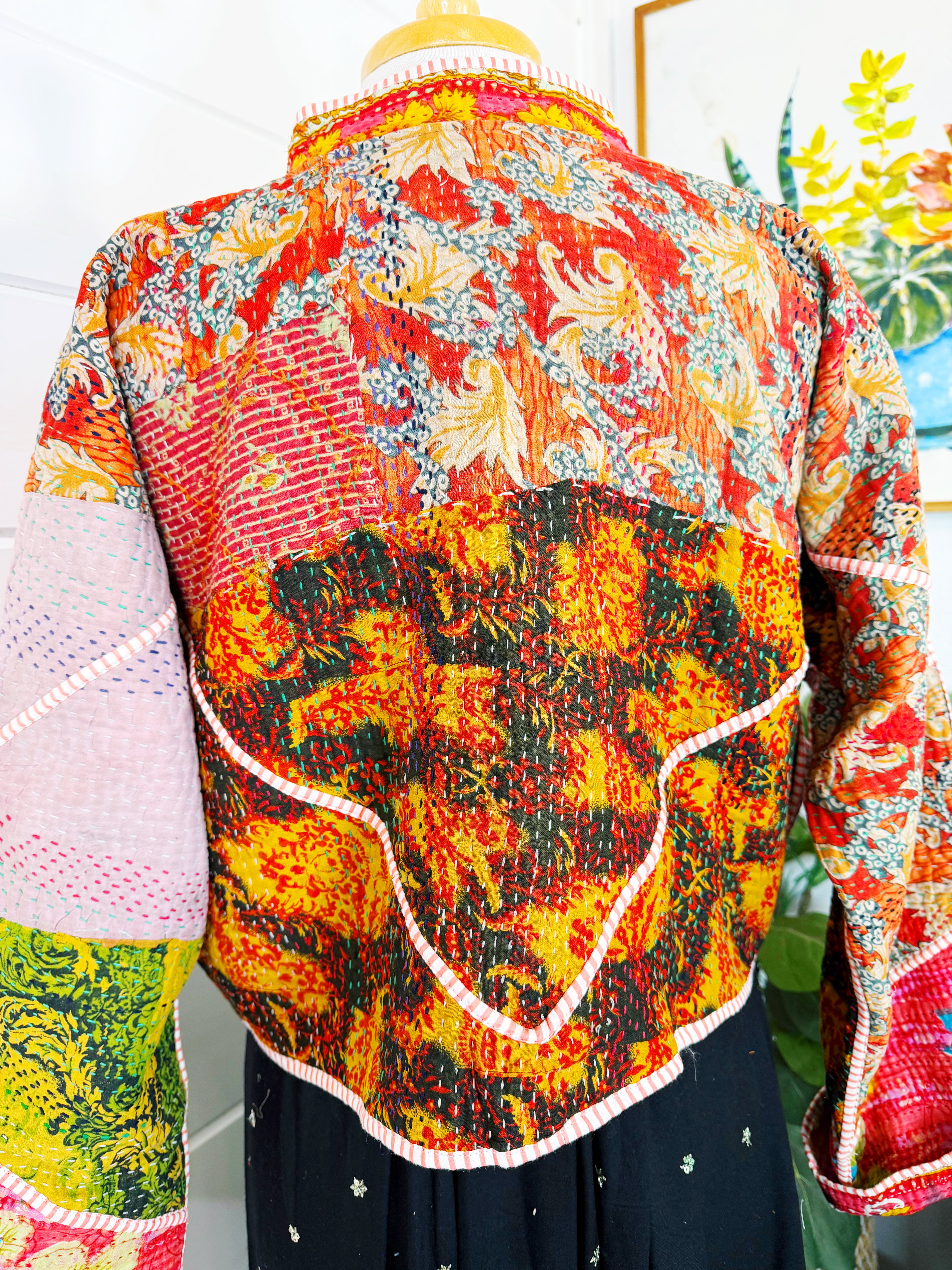 Patchwork Kantha Jacket – Quilted Reversible Blanket Coat