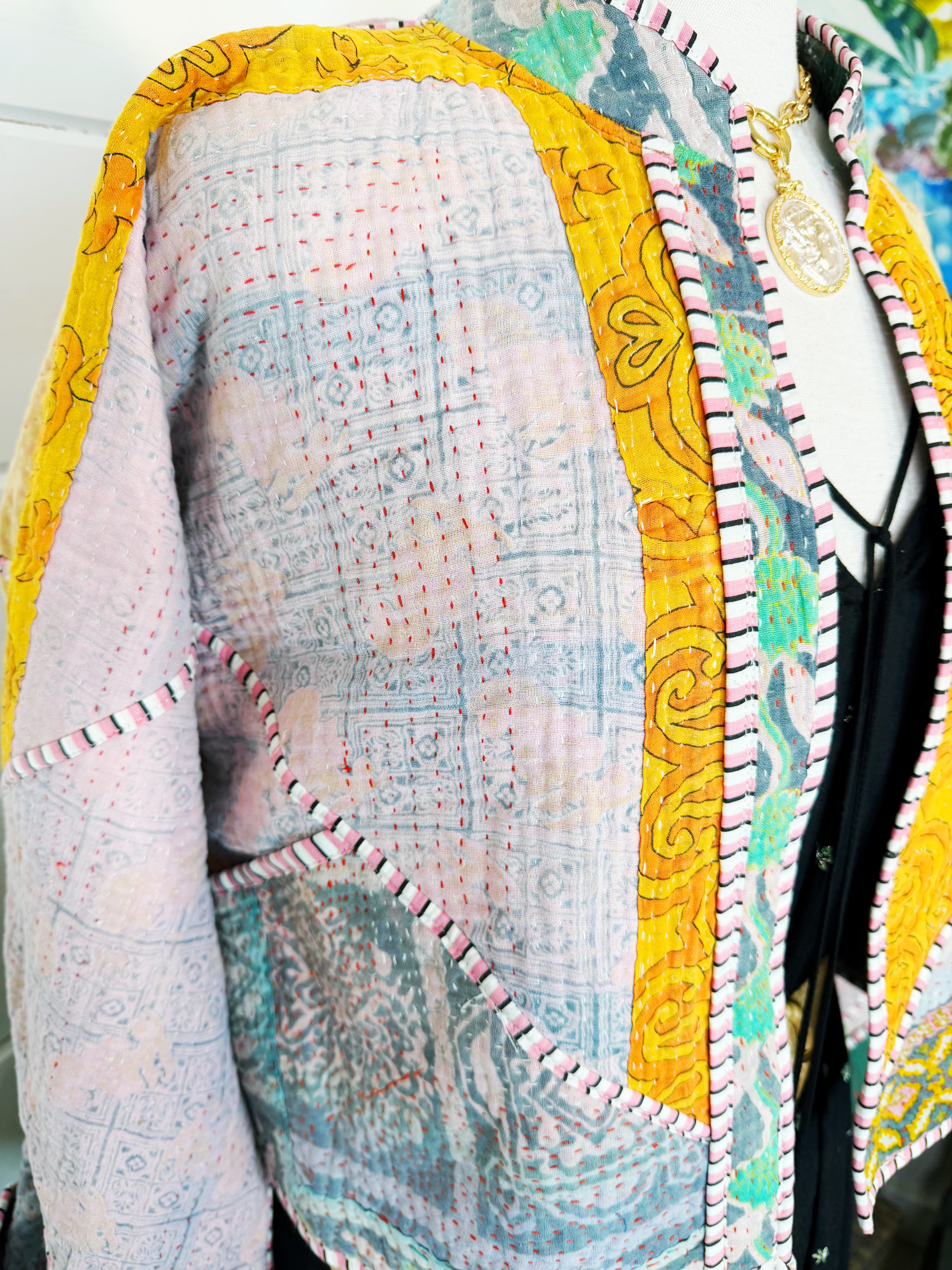Patchwork Kantha Jacket – Quilted Reversible Blanket Coat