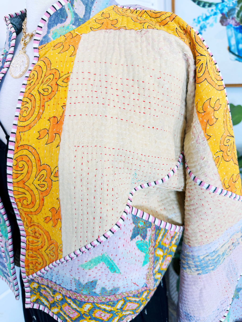Patchwork Kantha Jacket – Quilted Reversible Blanket Coat