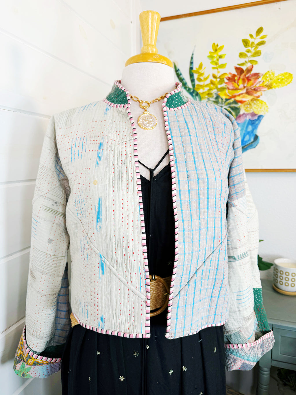 Patchwork Kantha Jacket – Quilted Reversible Blanket Coat