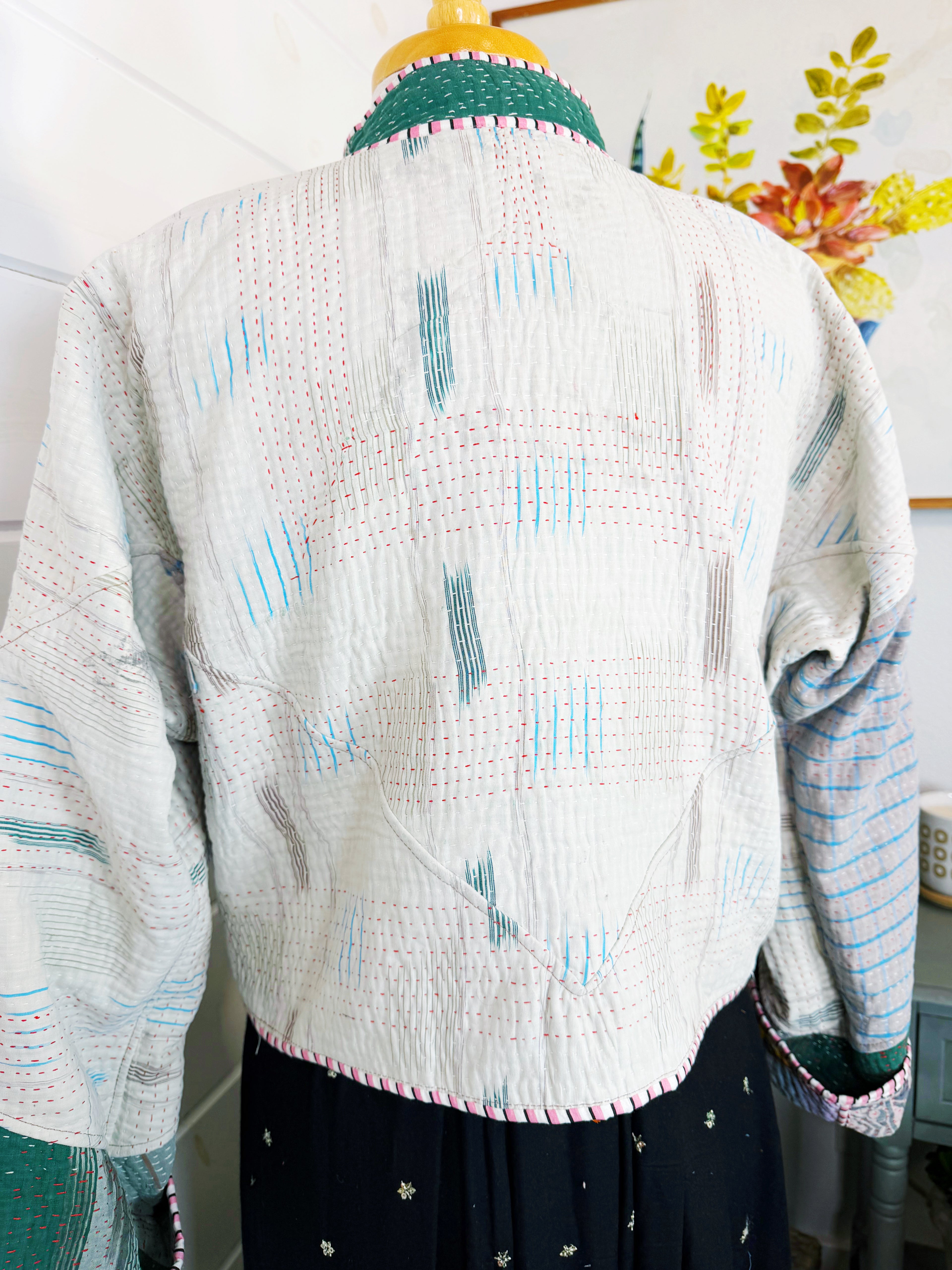 Patchwork Kantha Jacket – Quilted Reversible Blanket Coat