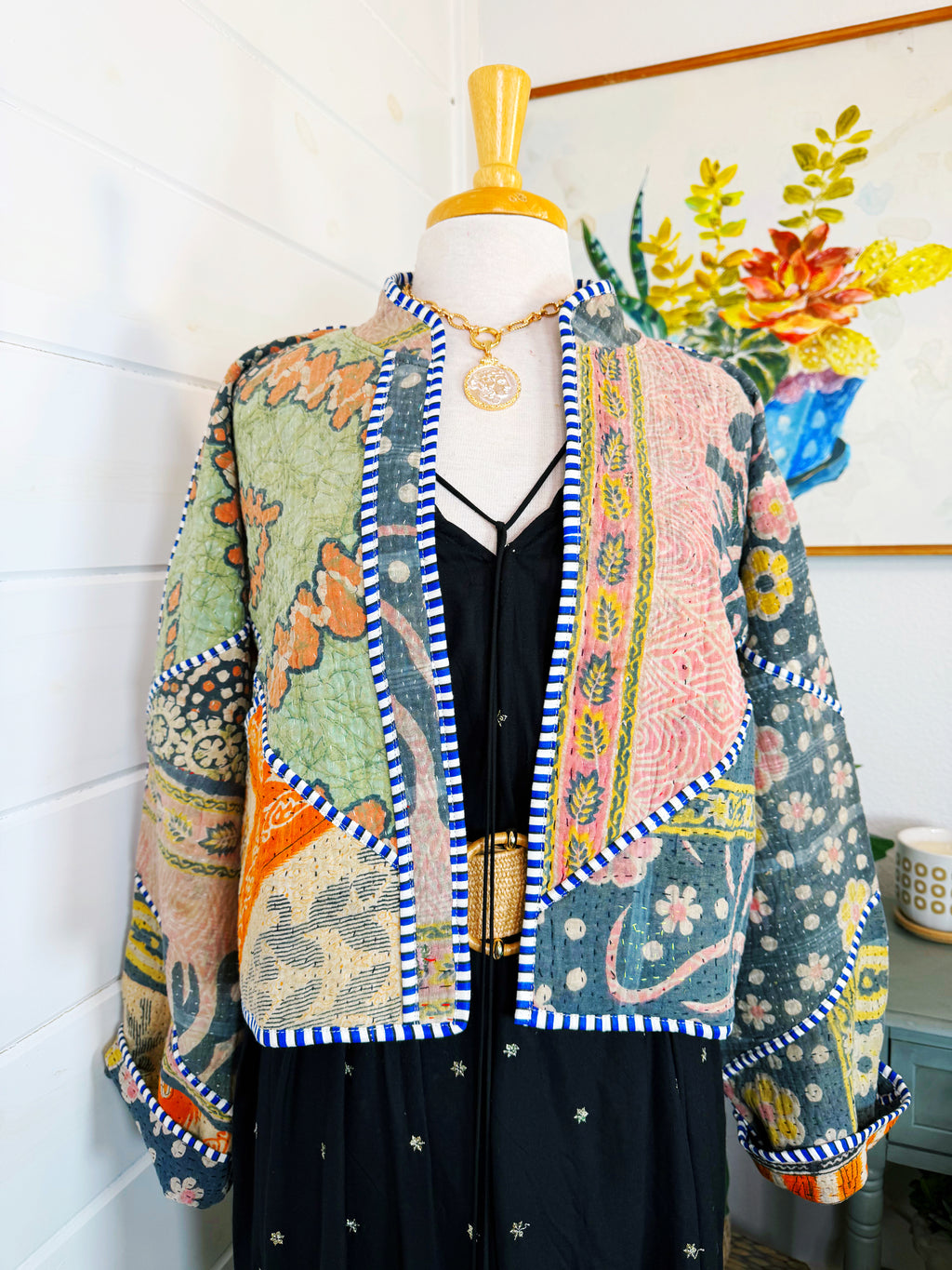 Patchwork Kantha Jacket – Quilted Reversible Blanket Coat