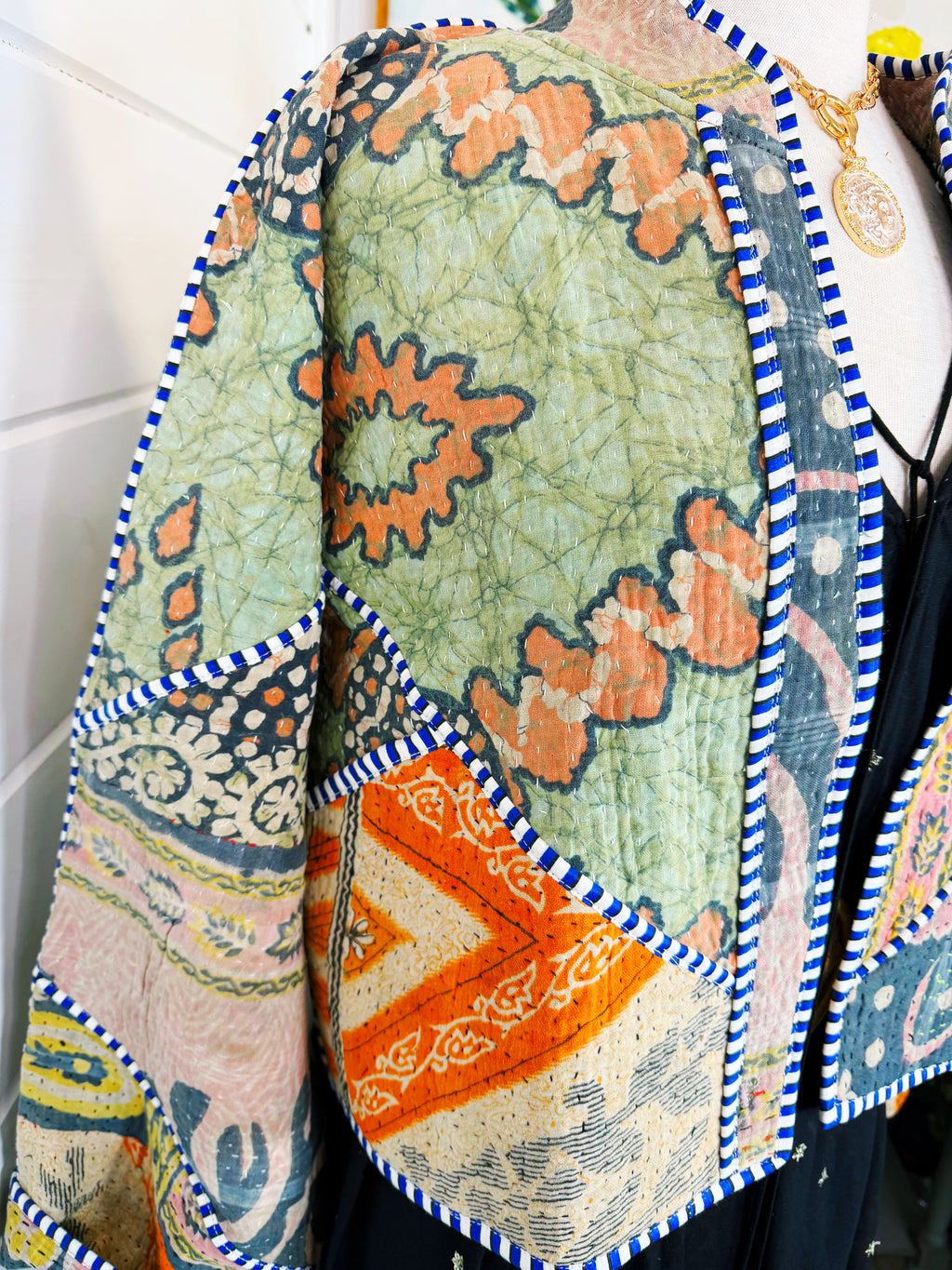 Patchwork Kantha Jacket – Quilted Reversible Blanket Coat