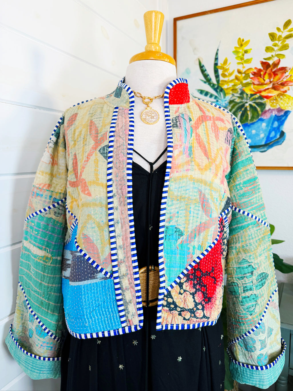Patchwork Kantha Jacket – Quilted Reversible Blanket Coat