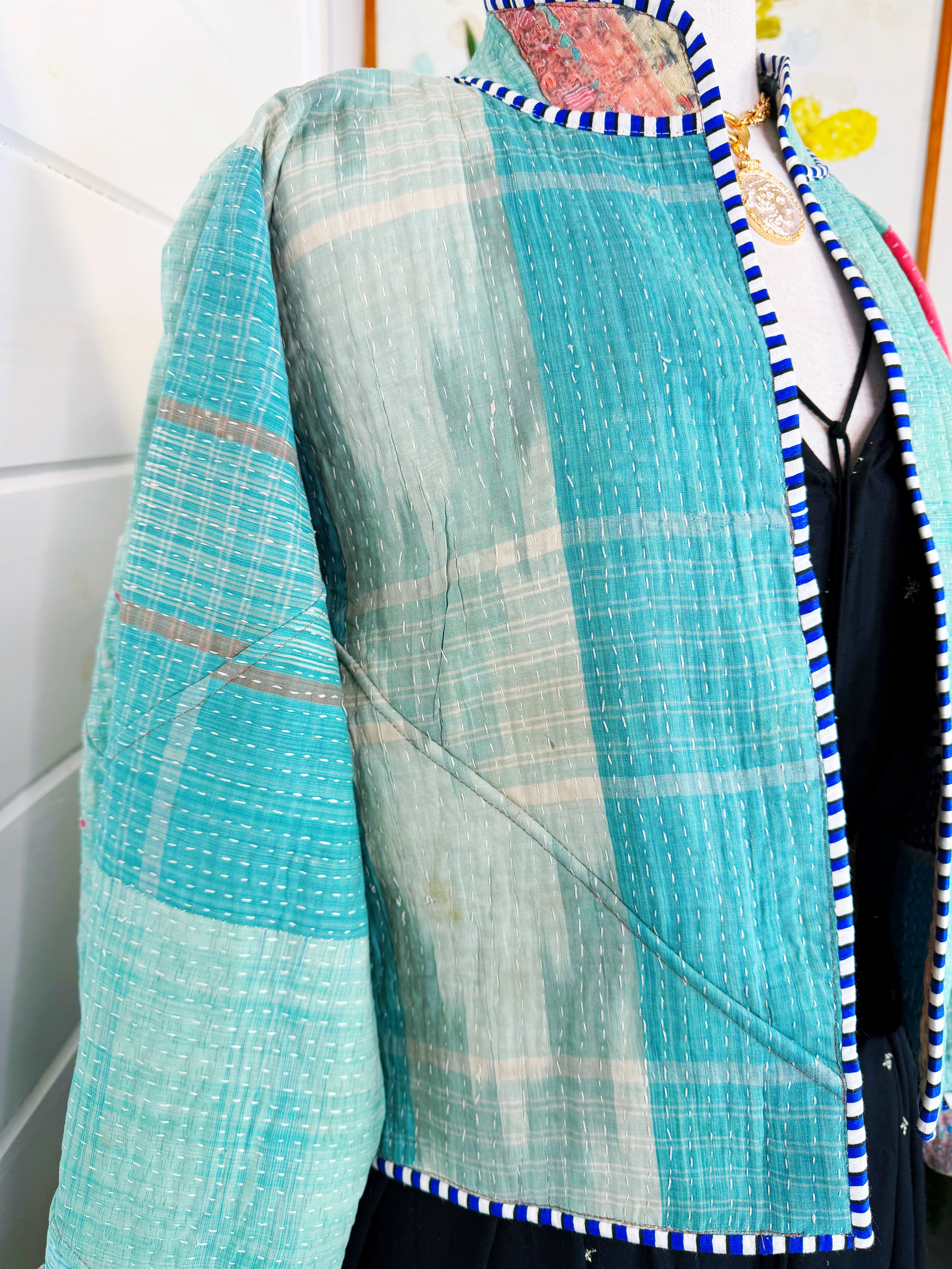 Patchwork Kantha Jacket – Quilted Reversible Blanket Coat