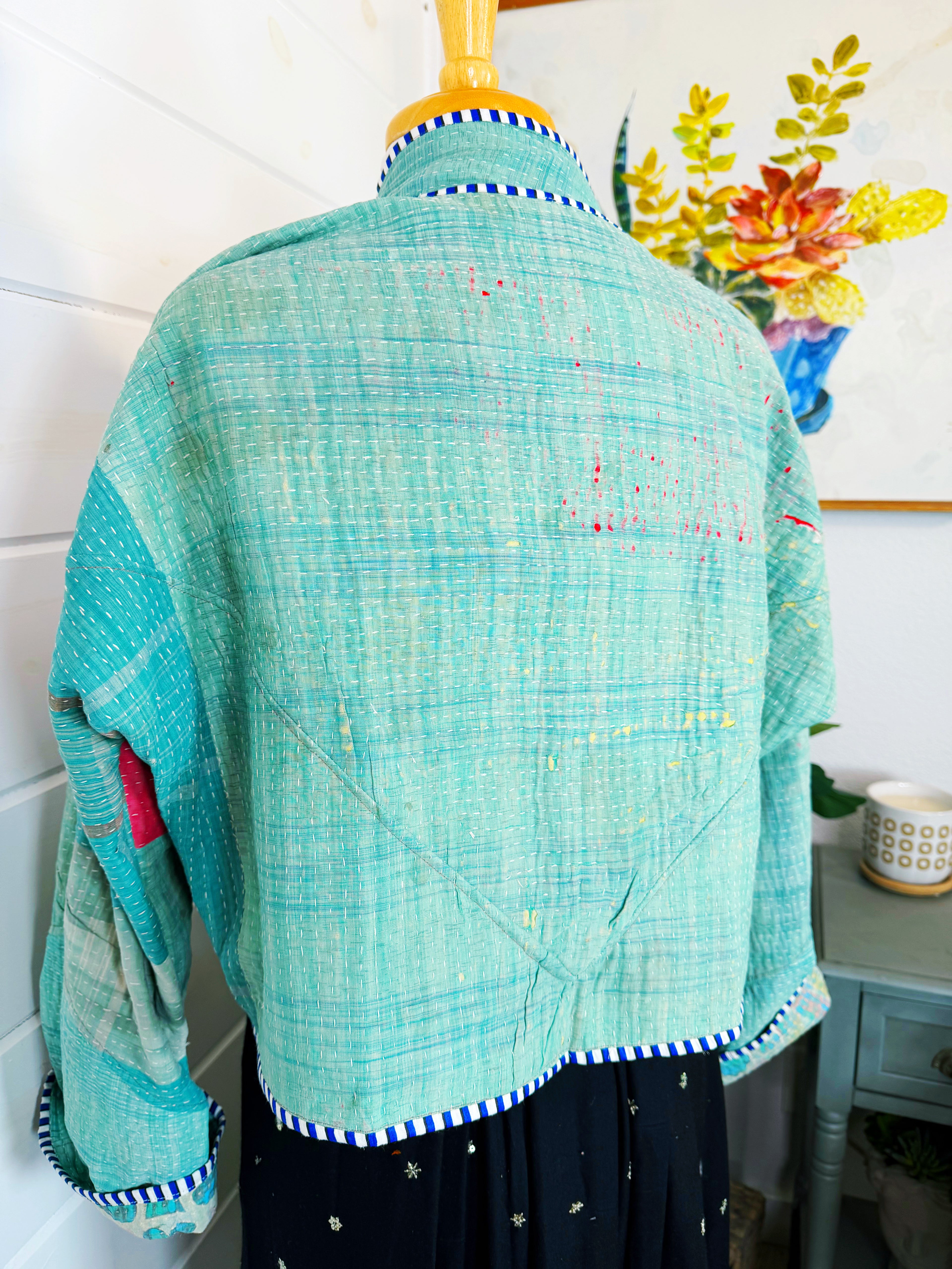Patchwork Kantha Jacket – Quilted Reversible Blanket Coat