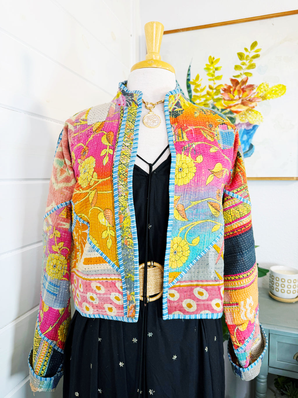 Patchwork Kantha Jacket – Quilted Reversible Blanket Coat