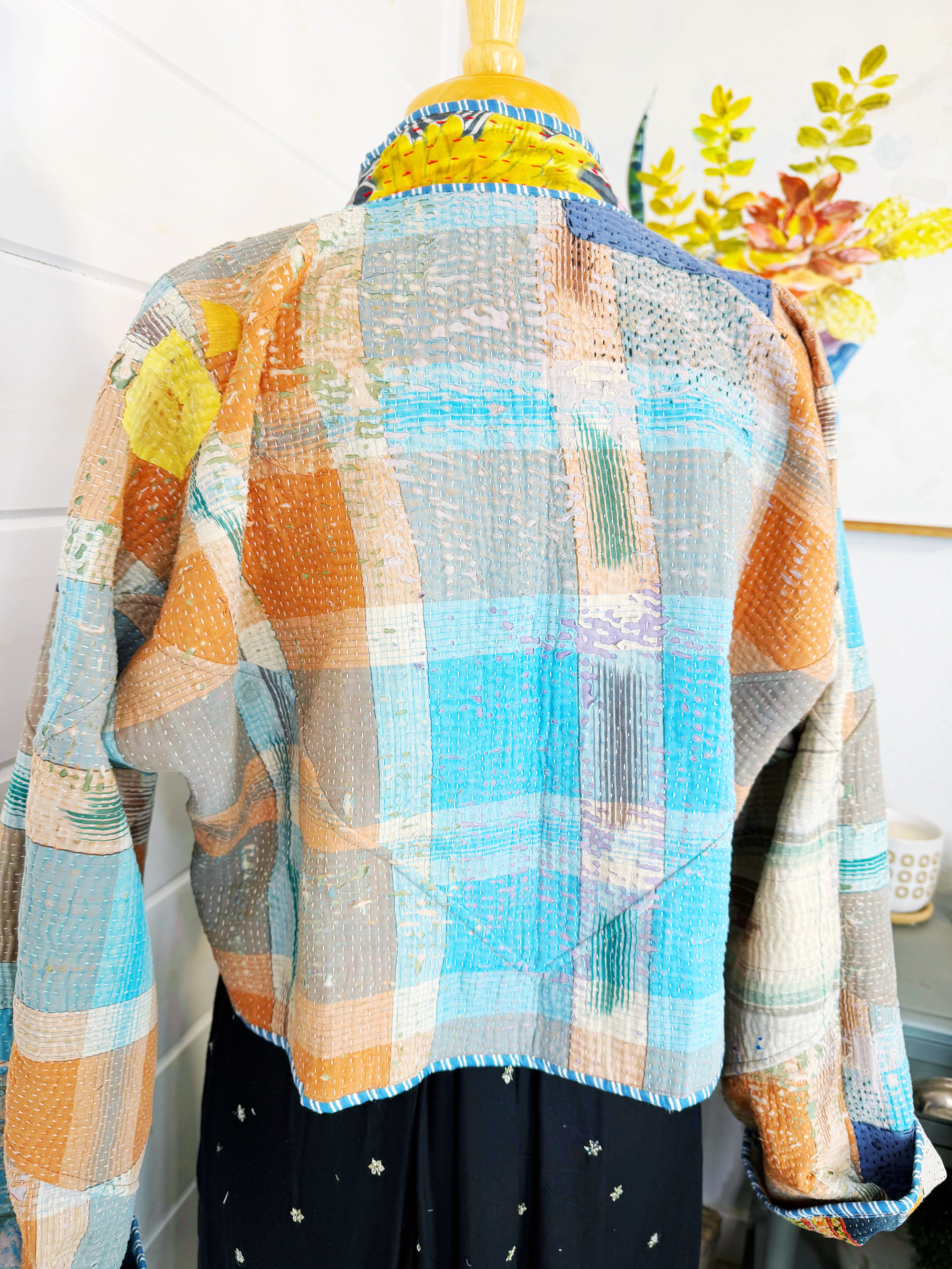 Patchwork Kantha Jacket – Quilted Reversible Blanket Coat