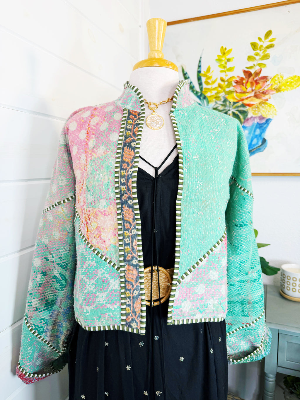 Patchwork Kantha Jacket – Quilted Reversible Blanket Coat
