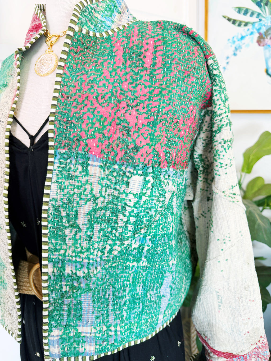 Patchwork Kantha Jacket – Quilted Reversible Blanket Coat