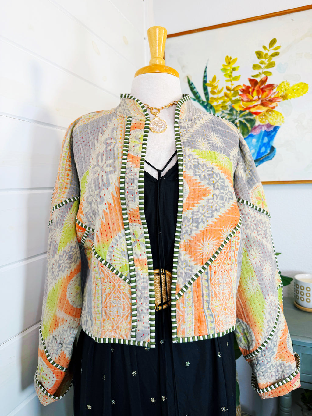 Patchwork Kantha Jacket – Quilted Reversible Blanket Coat