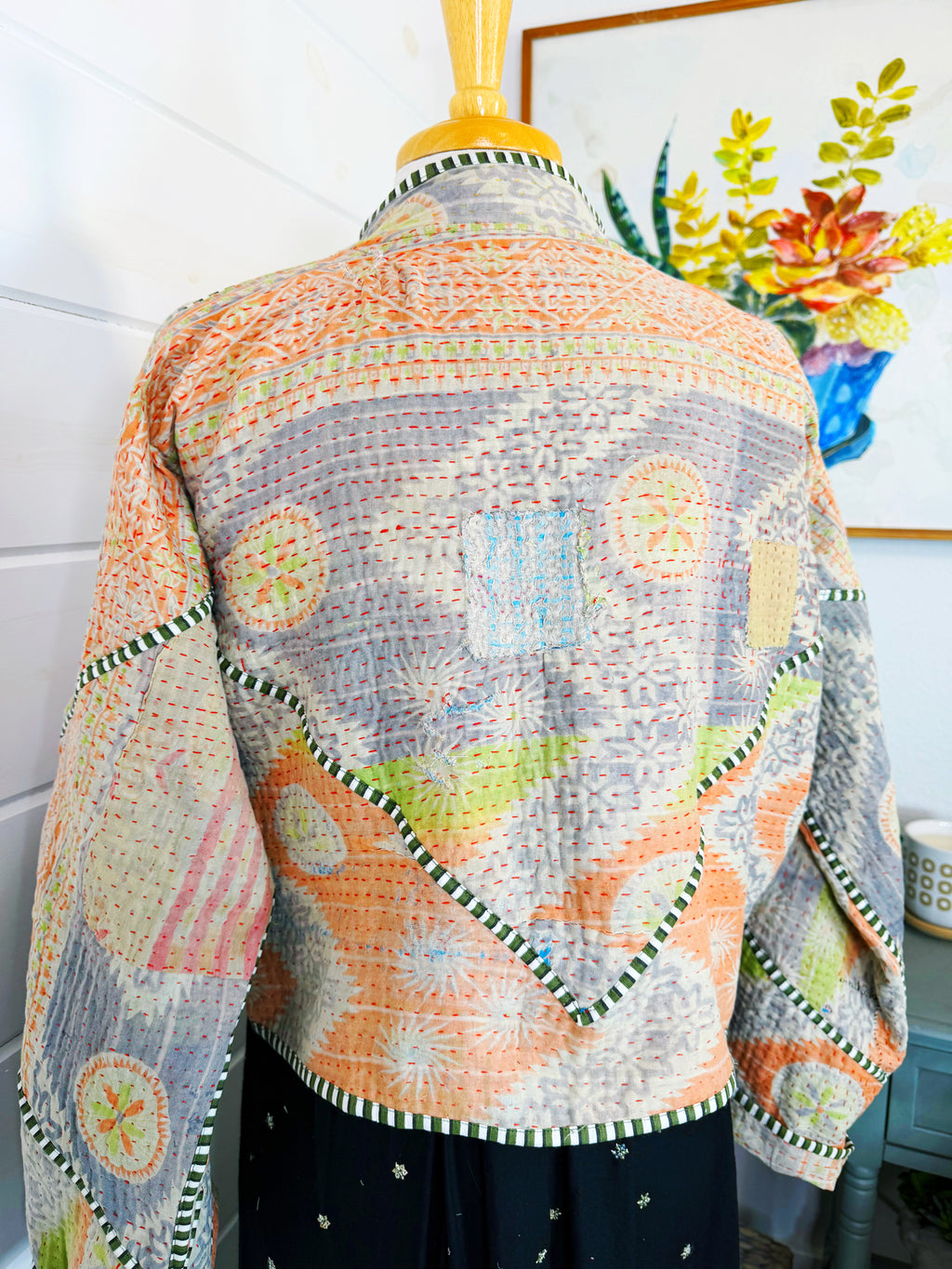 Patchwork Kantha Jacket – Quilted Reversible Blanket Coat