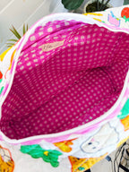 Quilted Weekender Duffle Overnight Bag - Lucky Vibes Print White